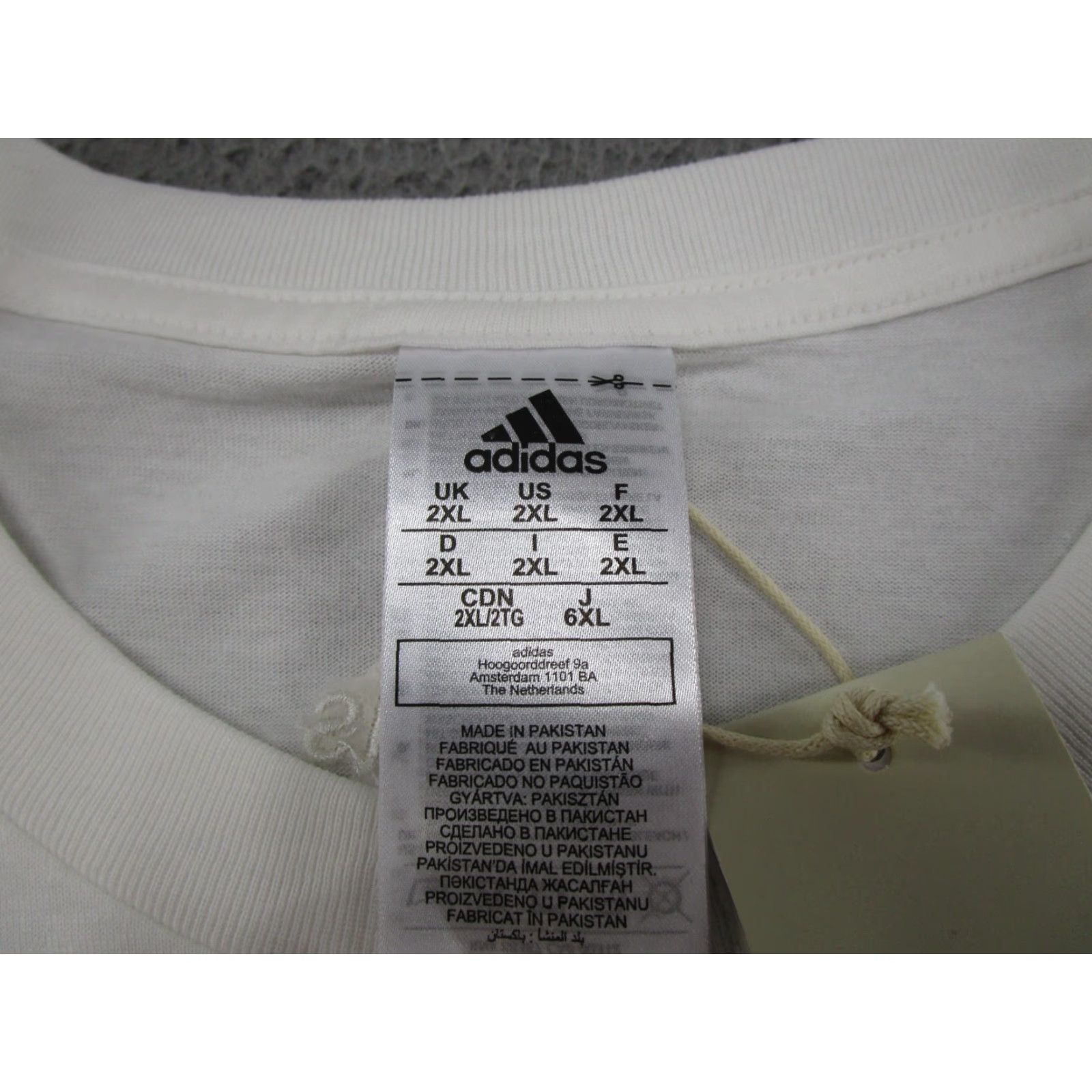 Adidas adidas Linear Logo Mens T Shirt Cotton Short Sleeve Size 2XL White Black Logo Sports Size US XXL / EU 58 / 5 - 3 Thumbnail