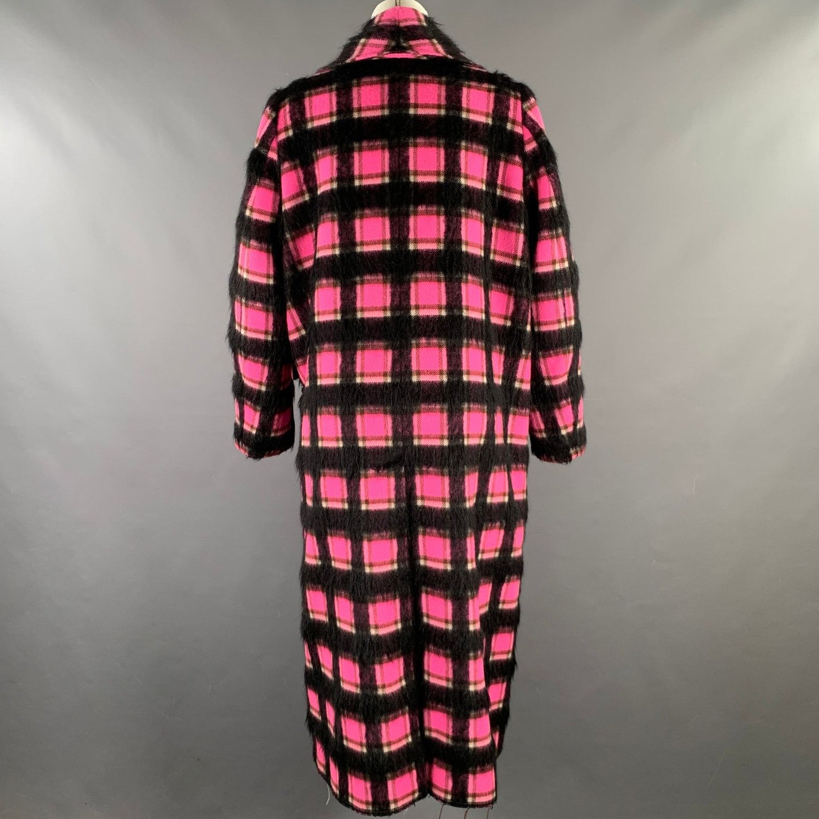 Golden Goose GOLDEN GOOSE Size S Pink Black White Plaid Shawl Lapel Coat Size S / US 4 / IT 40 - 4 Thumbnail