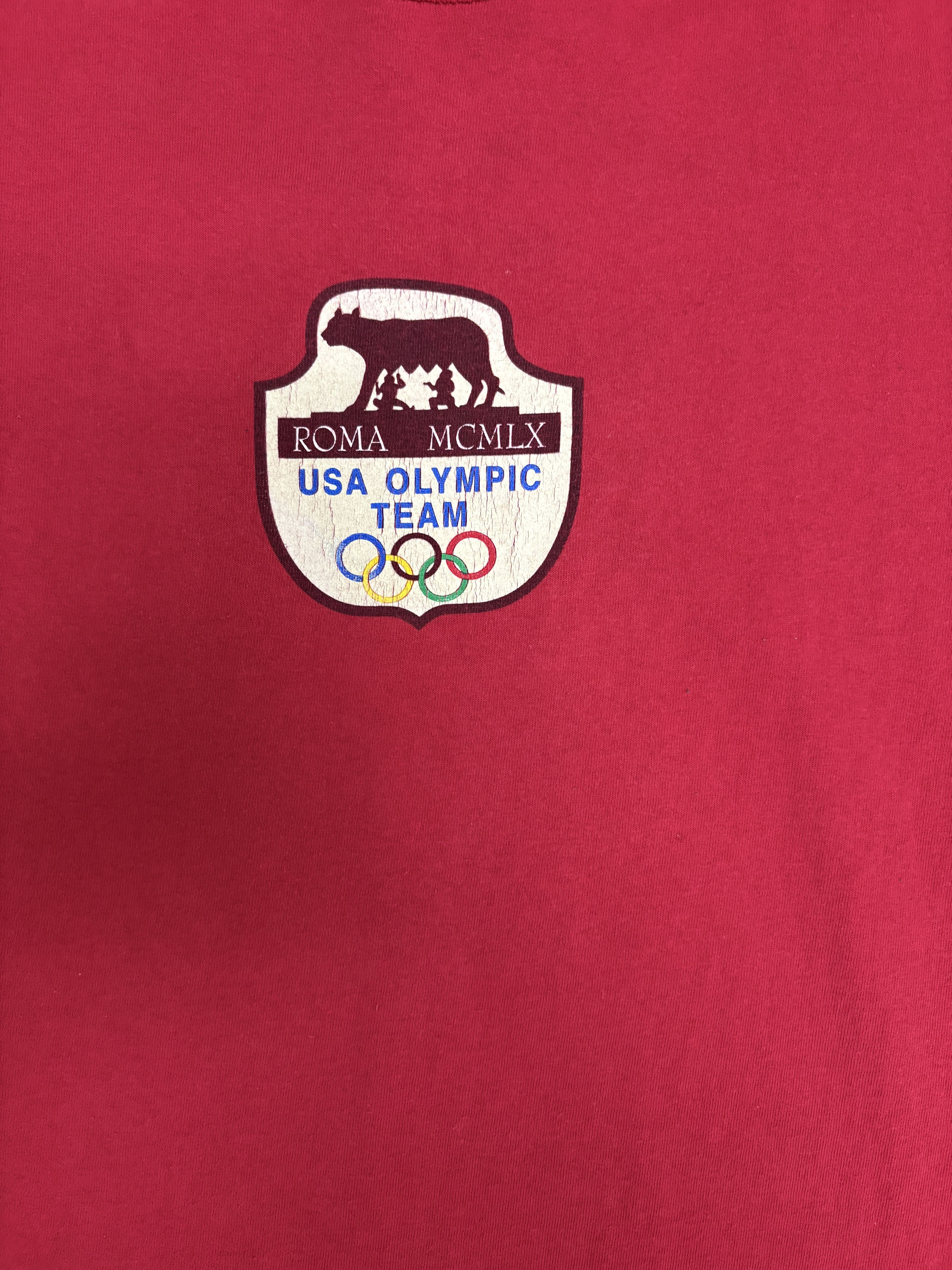 Adidas USA Olympic Team Roma MCMLX Vintage Red T-Shirt Tee Size US XL / EU 56 / 4 - 2 Thumbnail
