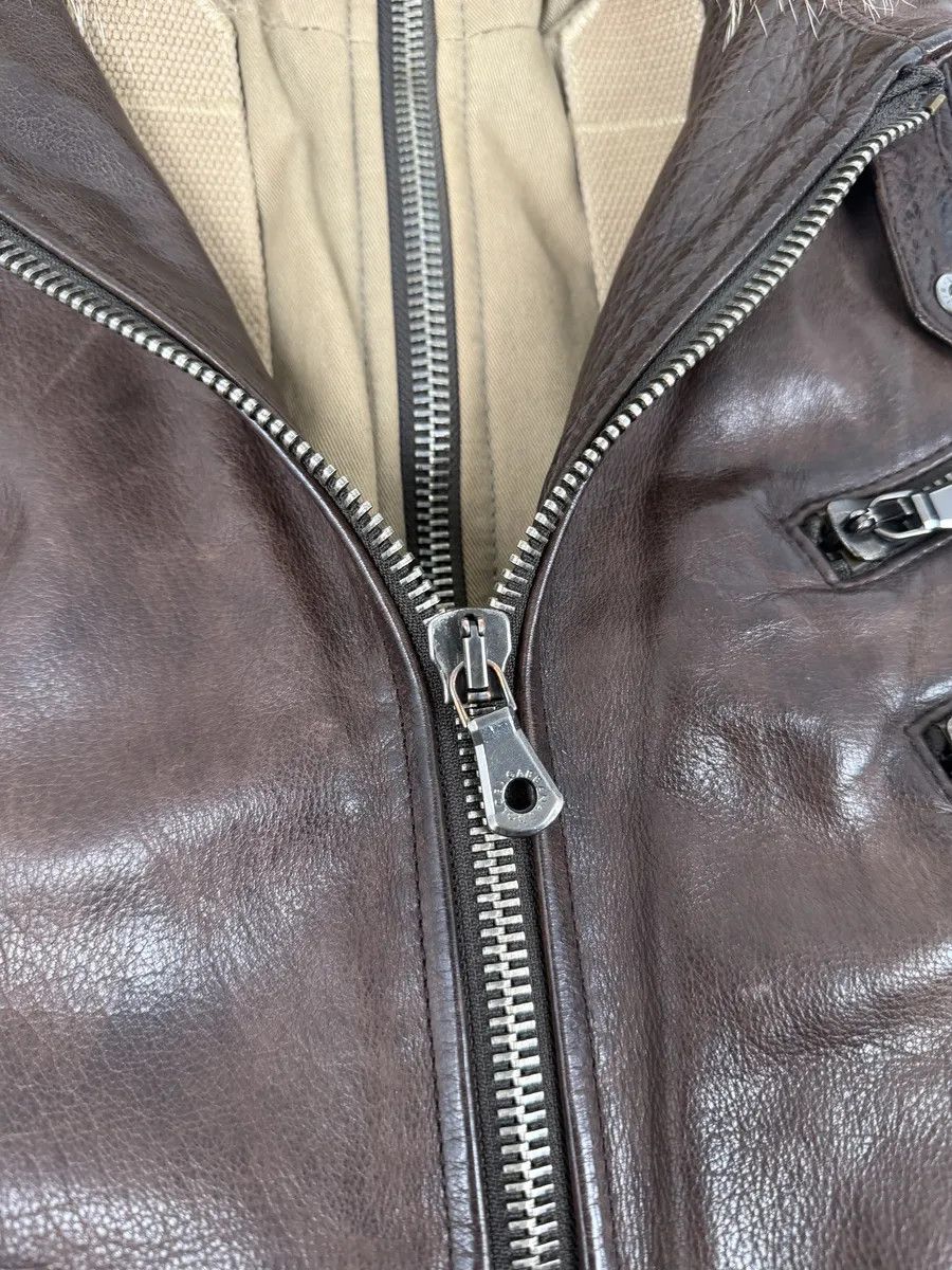 Dolce & Gabbana AW2005 Dolce & Gabbana Brown Fur Hooded Buffalo Leather Jacket Size US M / EU 48-50 / 2 - 14 Thumbnail