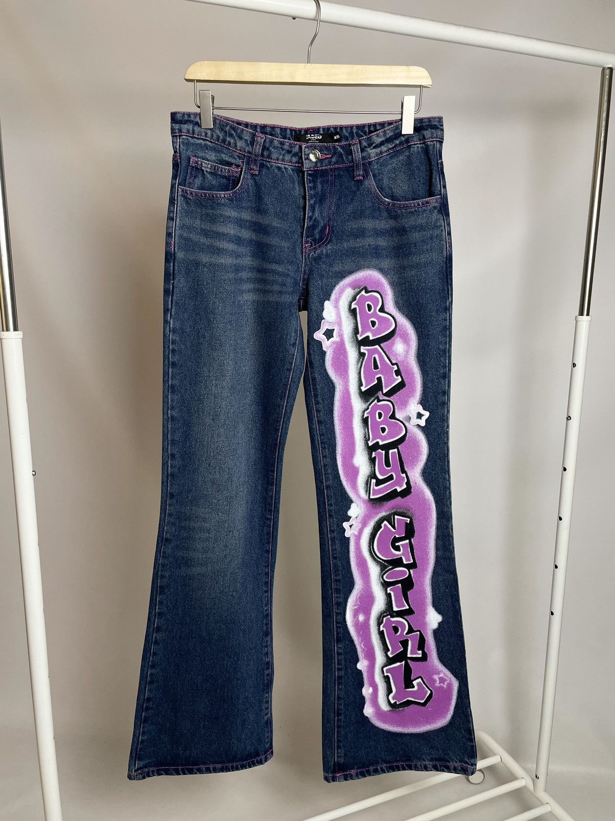 Jaded London JADED LONDON 🌺 baby girl printed low rise denim jeans Size 25" / US 0 / IT 36 - 1 Thumbnail