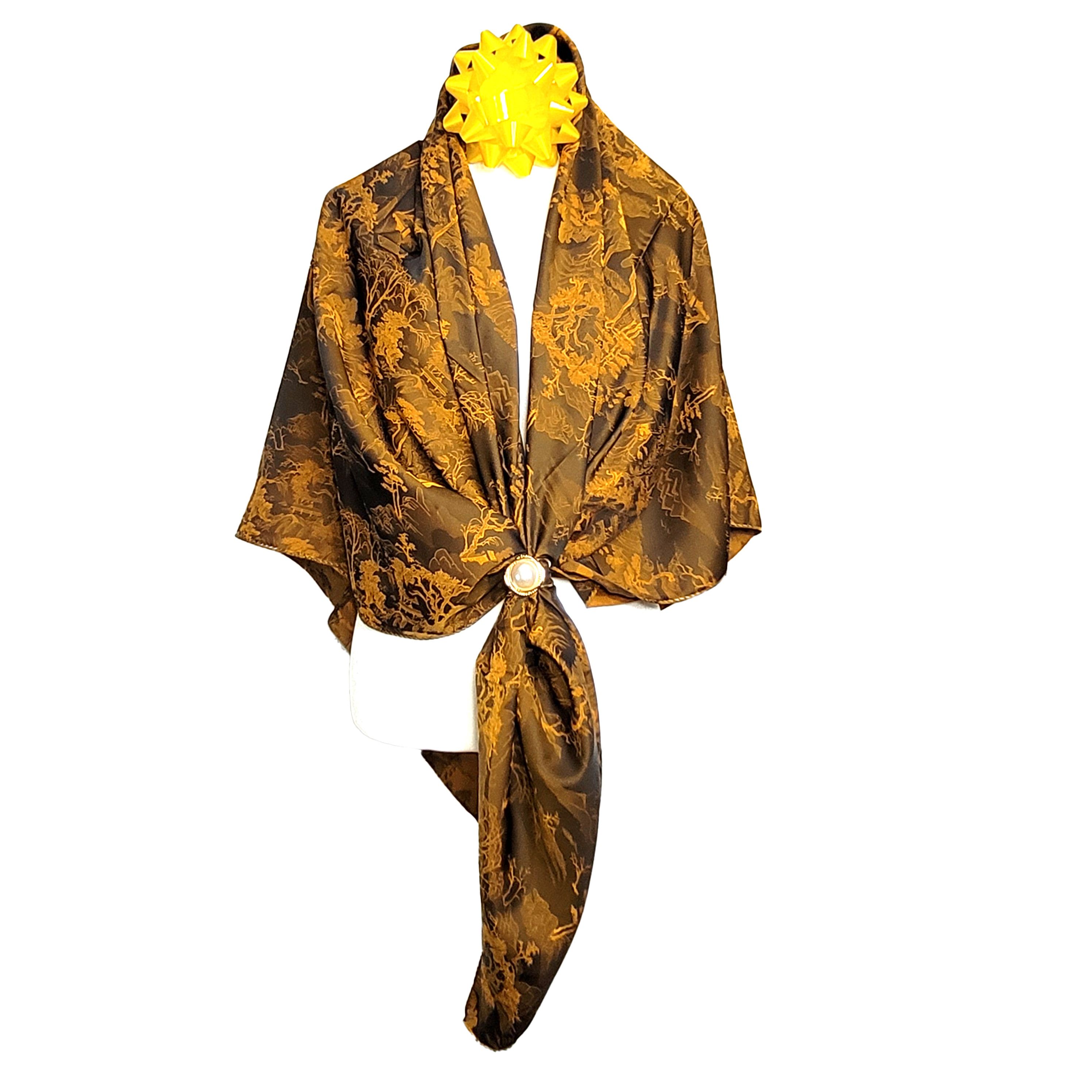 Other NWT Double-Sided Silk Scarf 52"x52" Large Square Wrap 3012 Size ONE SIZE - 6 Thumbnail