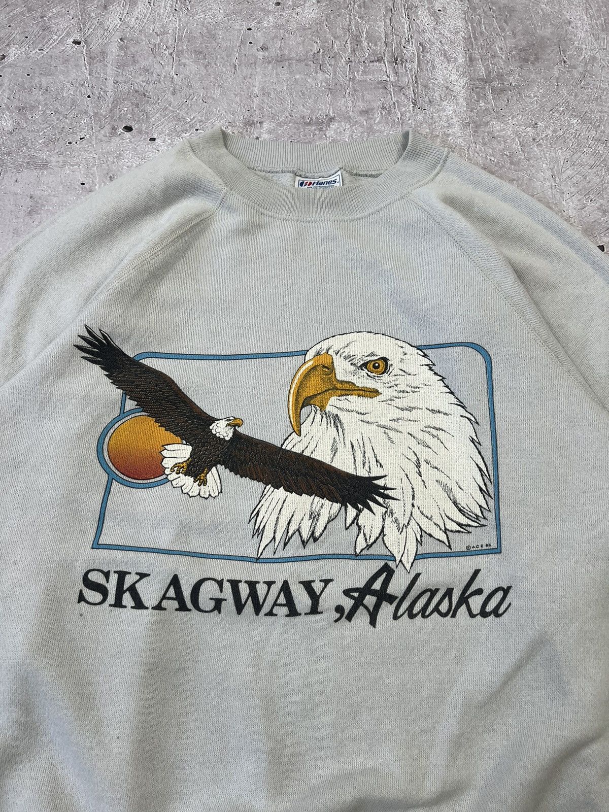Vintage Vintage 1985 Skagway Alaska Hanes Sweatshirt Eagle Print Size US L / EU 52-54 / 3 - 2 Thumbnail
