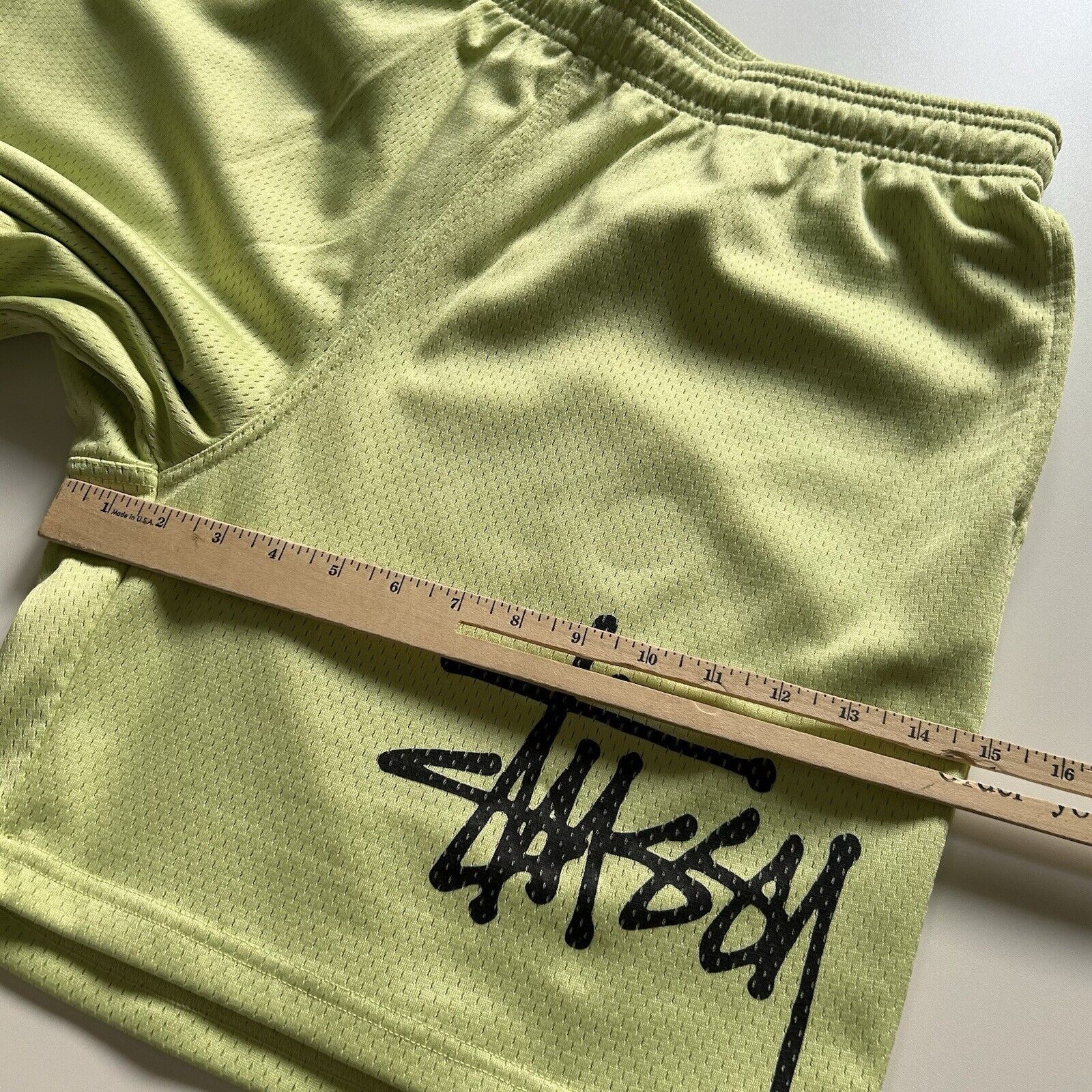 Stussy Stussy Big Basic Logo Graphic Mesh Shorts Neon Green Large Size US 34 / EU 50 - 7 Thumbnail