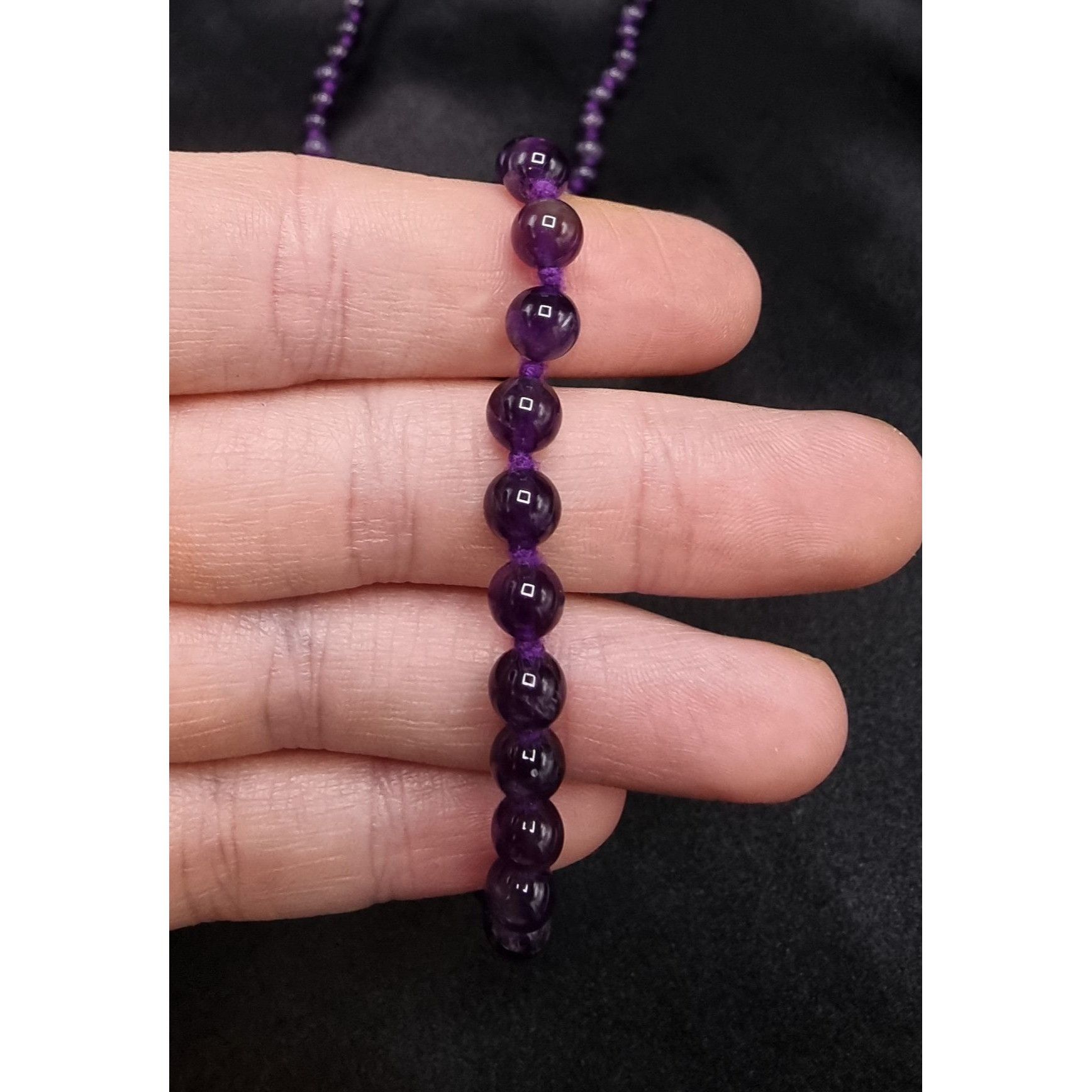 Vintage 1990s 14K RGE Signed Amethyst Beaded Necklace