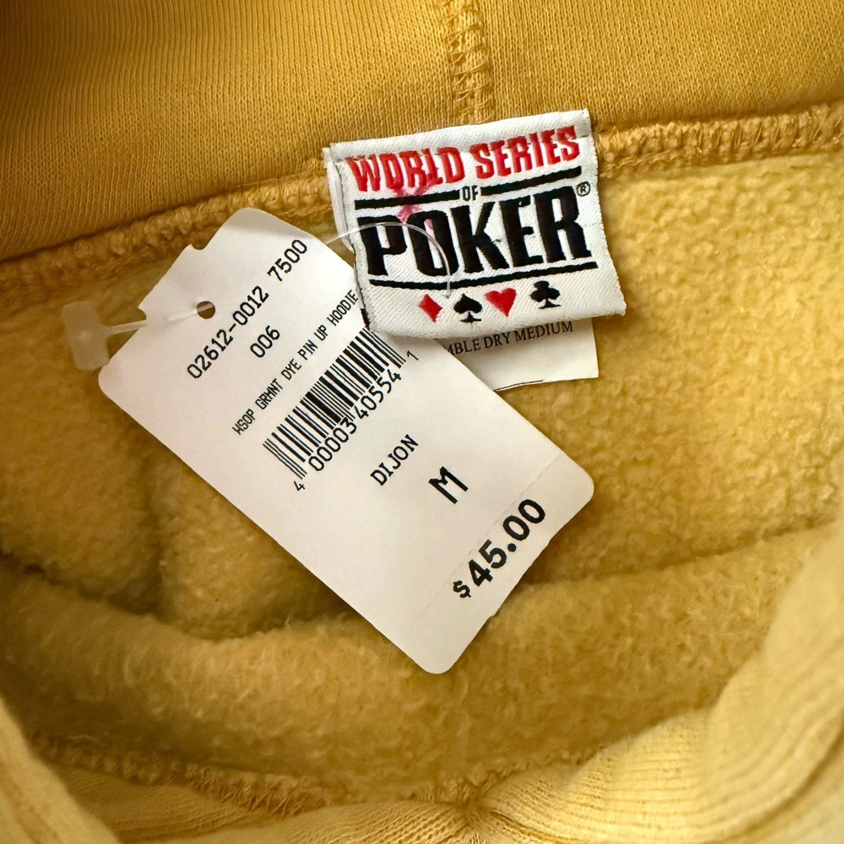Vintage WSOP World Series Of Poker Oversized Hoodie Mens Sz Medium Dijon Gold Pullover NEW Size US M / EU 48-50 / 2 - 2 Thumbnail
