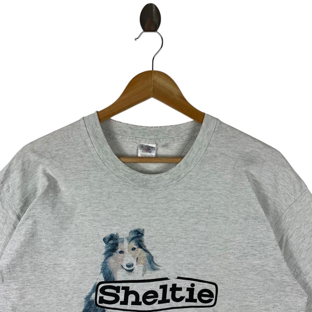 Fruit Of The Loom Vintage SHELTIE Dog art printed tee Size US L / EU 52-54 / 3 - 2 Thumbnail