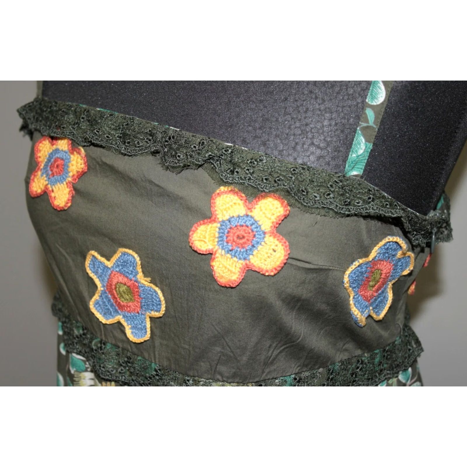 Desigual Desigual Dress Womens A-Line Size L Green Knee Length Desigual Womens Dress L Green Knee Length A-Line Dress Size L / US 10 / IT 46 - 2 Thumbnail