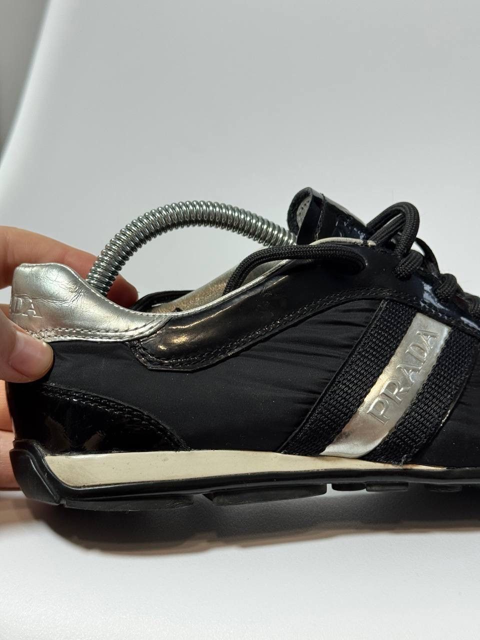 Prada Prada Black Patent Leather & Nylon Sneakers Size 35.5 Size US 5.5 / IT 35.5 - 10 Thumbnail