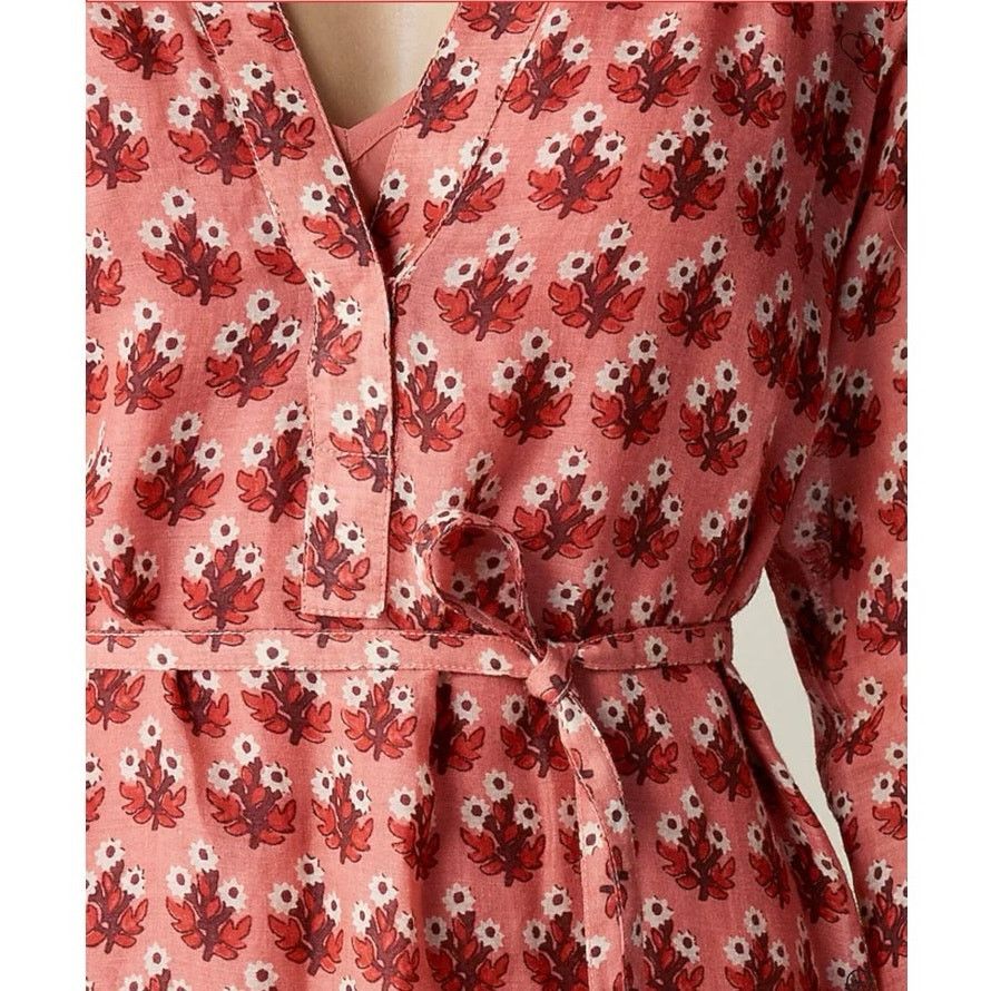 J.Crew J CREW Cabana Mini Shirt Dress Block Print Coral Ramie Sz 3X Size 3XL / US 20-22 - 5 Thumbnail