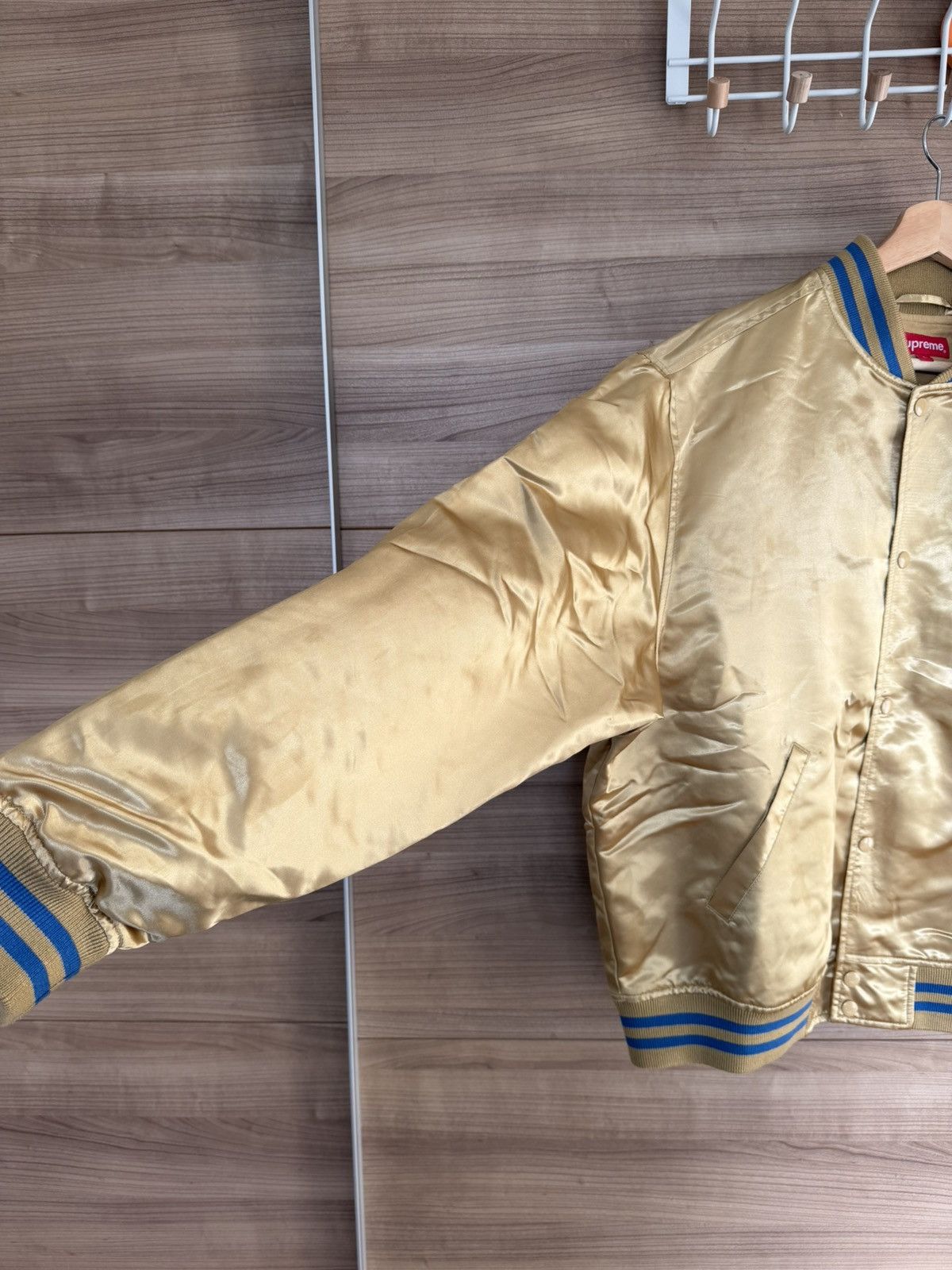 Supreme Supreme x Trasher Satin Bomber Jacket Gold Size US L / EU 52-54 / 3 - 3 Thumbnail