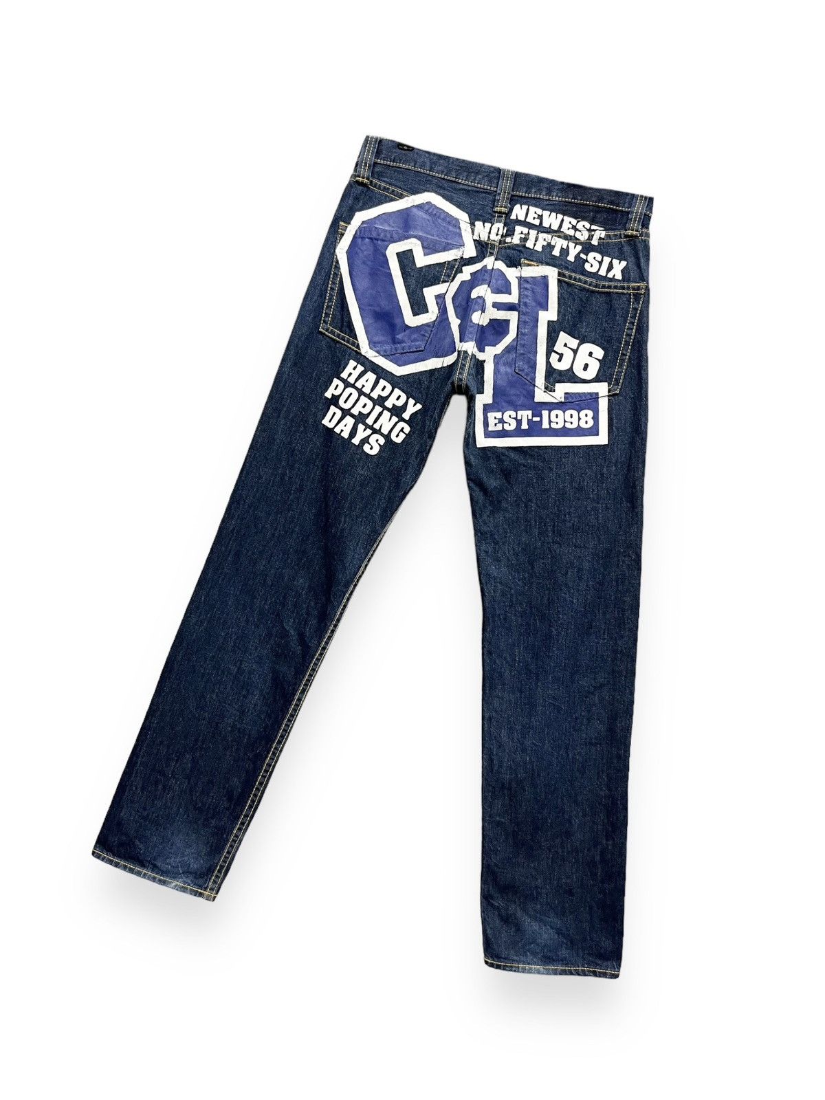 Indigo 🔥VERY RARE💥90’s CO&LU Big Print Indigo Blue Denim Size US 33 - 4 Thumbnail