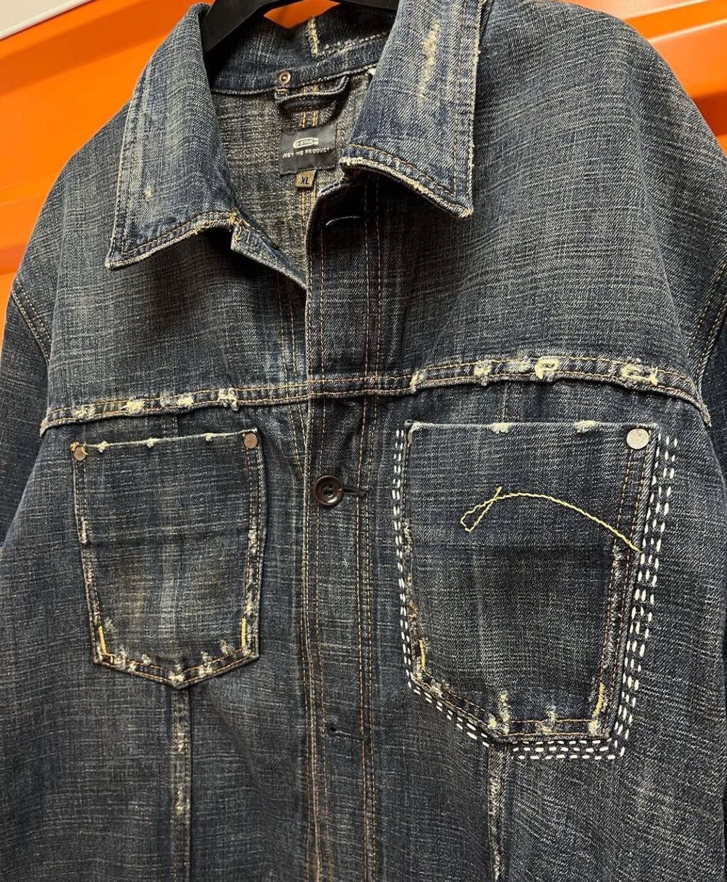 G-Star Custom Handmade Boro Vintage G Star Raw Denim Jacket Size US XL / EU 56 / 4 - 2 Thumbnail