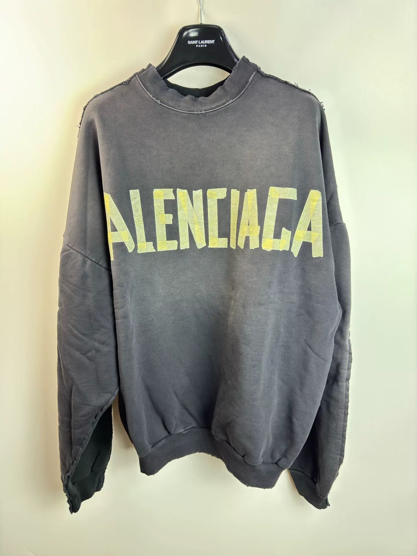 Balenciaga Balenciaga Tape Effect Distressed Sweatshirt XS Size US XS / EU 42 / 0 - 1 Thumbnail
