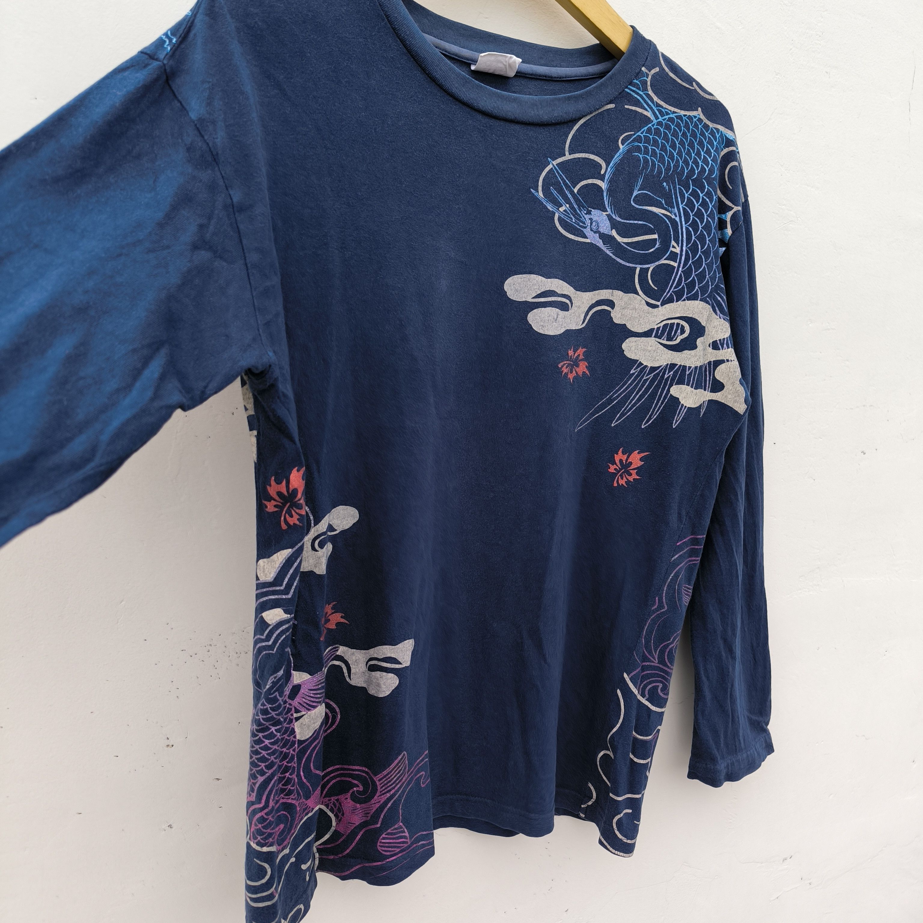 Japanese Brand Vtg japanese long slevee Sukajan koi & stork desaign Size US S / EU 44-46 / 1 - 4 Thumbnail