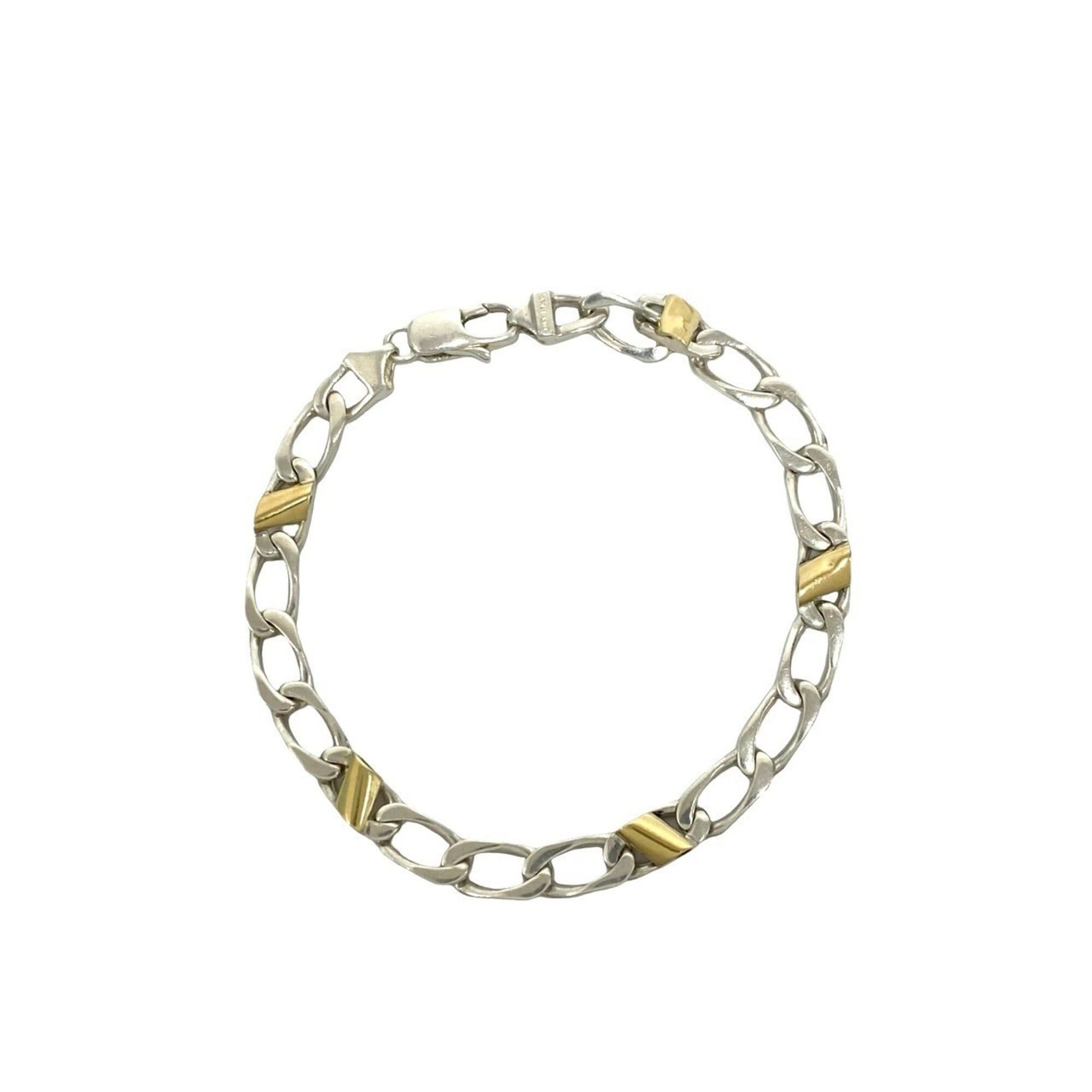 Tiffany & Co. TIFFANY&Co. Tiffany Figaro Bracelet 925 18K Yellow Gold Chain Bangle Accessory Silver 29321 Size ONE SIZE - 1 Thumbnail