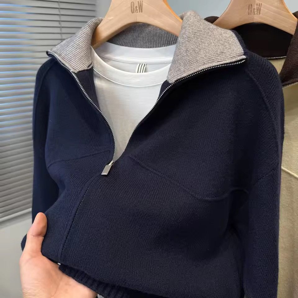 Other Casual Navy Blue Knitwear Turtleneck Trendy Sweater Jumper Size US XXL / EU 58 / 5 - 1 Thumbnail