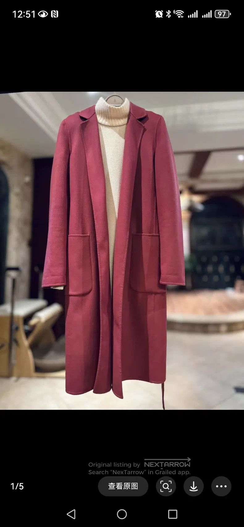 Loro Piana Loro Piana Burgundy Mid-Length Trench Coat Size XS / US 0-2 / IT 36-38 - 8 Thumbnail