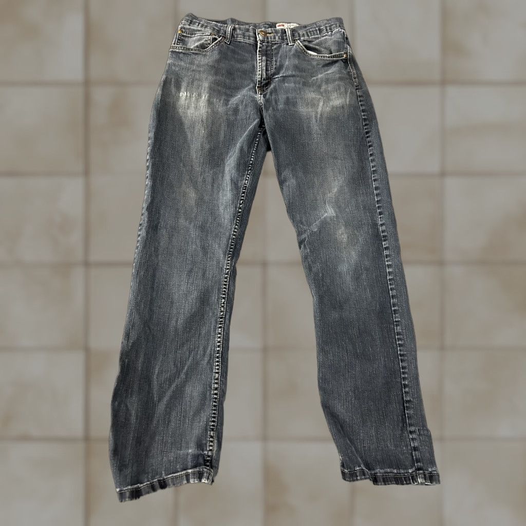 Wrangler Wrangler Retro Slim Straight Jeans Mens 30x29 Gray Charcoal Wash Denim Zip Pockets Size US 30 / EU 46 - 1 Thumbnail