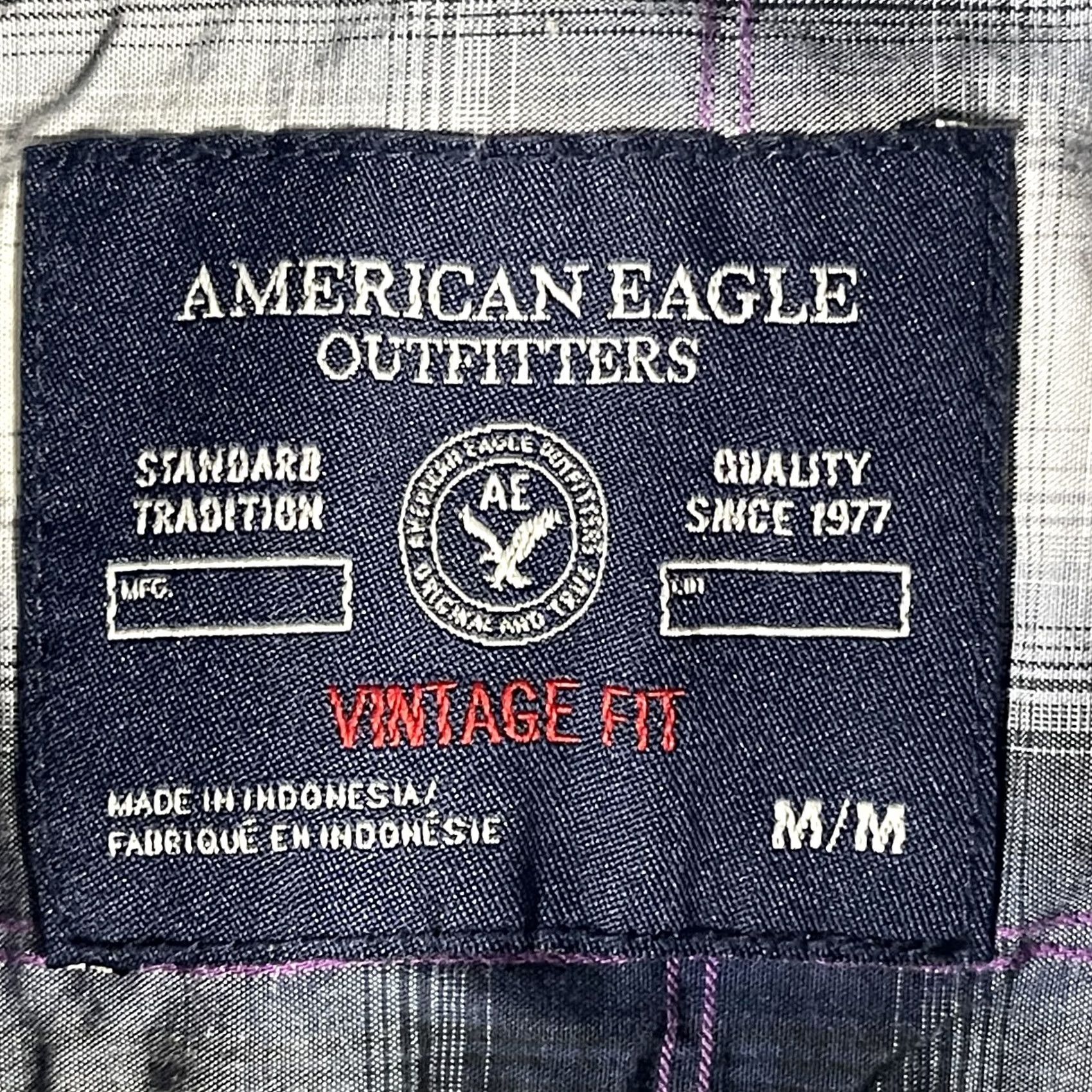 American Eagle Outfitters American Eagle Vintage Fit Shirt Mens Medium Plaid Western Pearl Snap Size US M / EU 48-50 / 2 - 4 Thumbnail