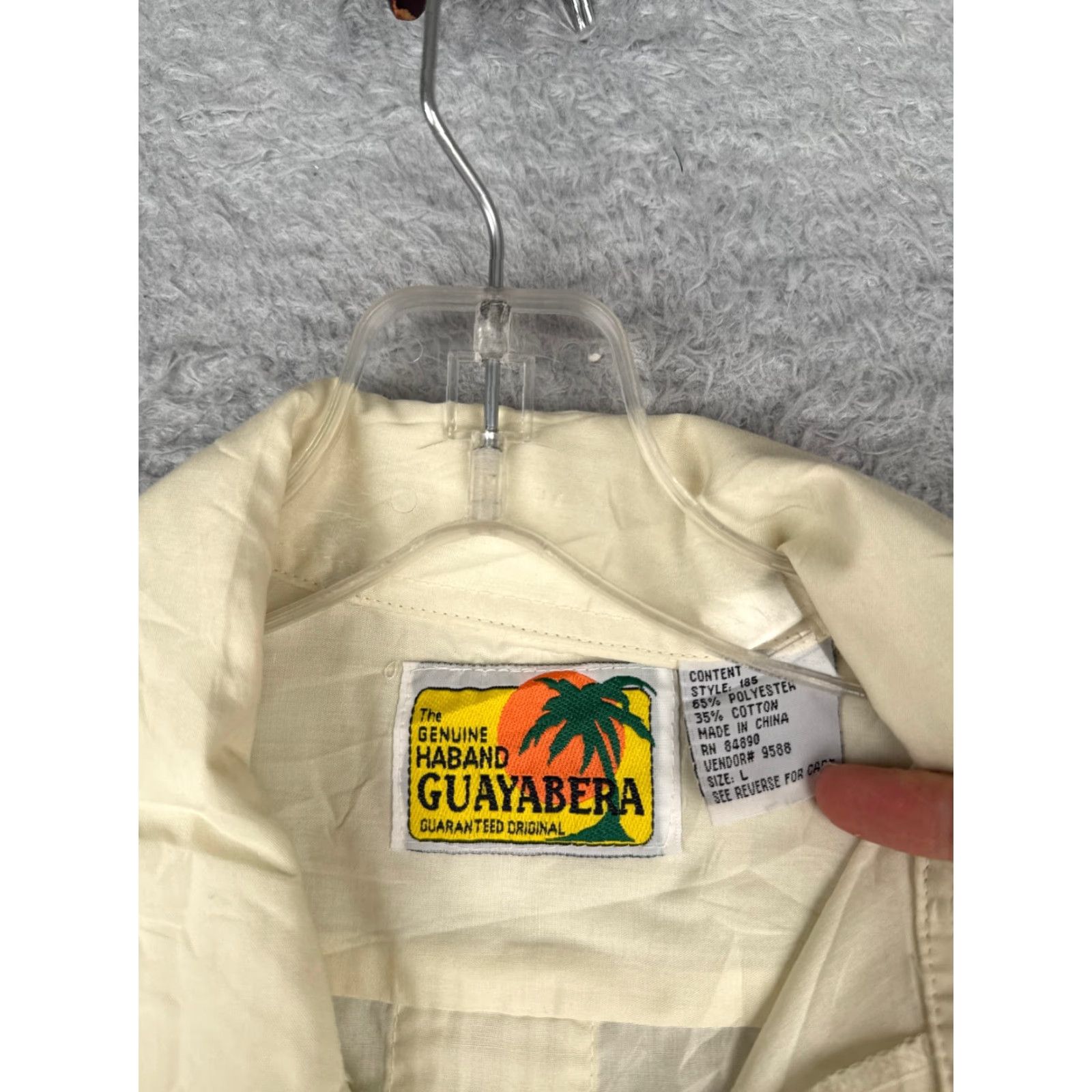 Haband The Genuine Haband Guayabera Shirt Men Large Yellow 4 Pocket Poly Blend READ Size US L / EU 52-54 / 3 - 6 Thumbnail