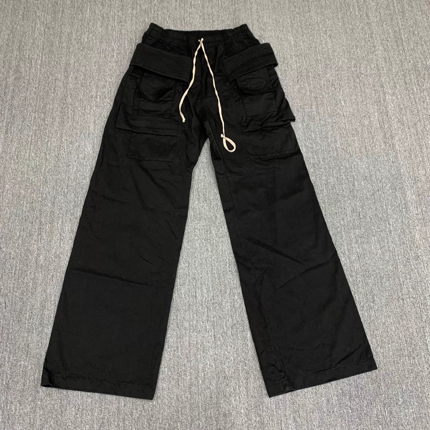 Rick Owens Rick Owens Black Double Ring Wide-Leg Pants Size L Size 28" / US 6 / IT 42 - 1 Thumbnail