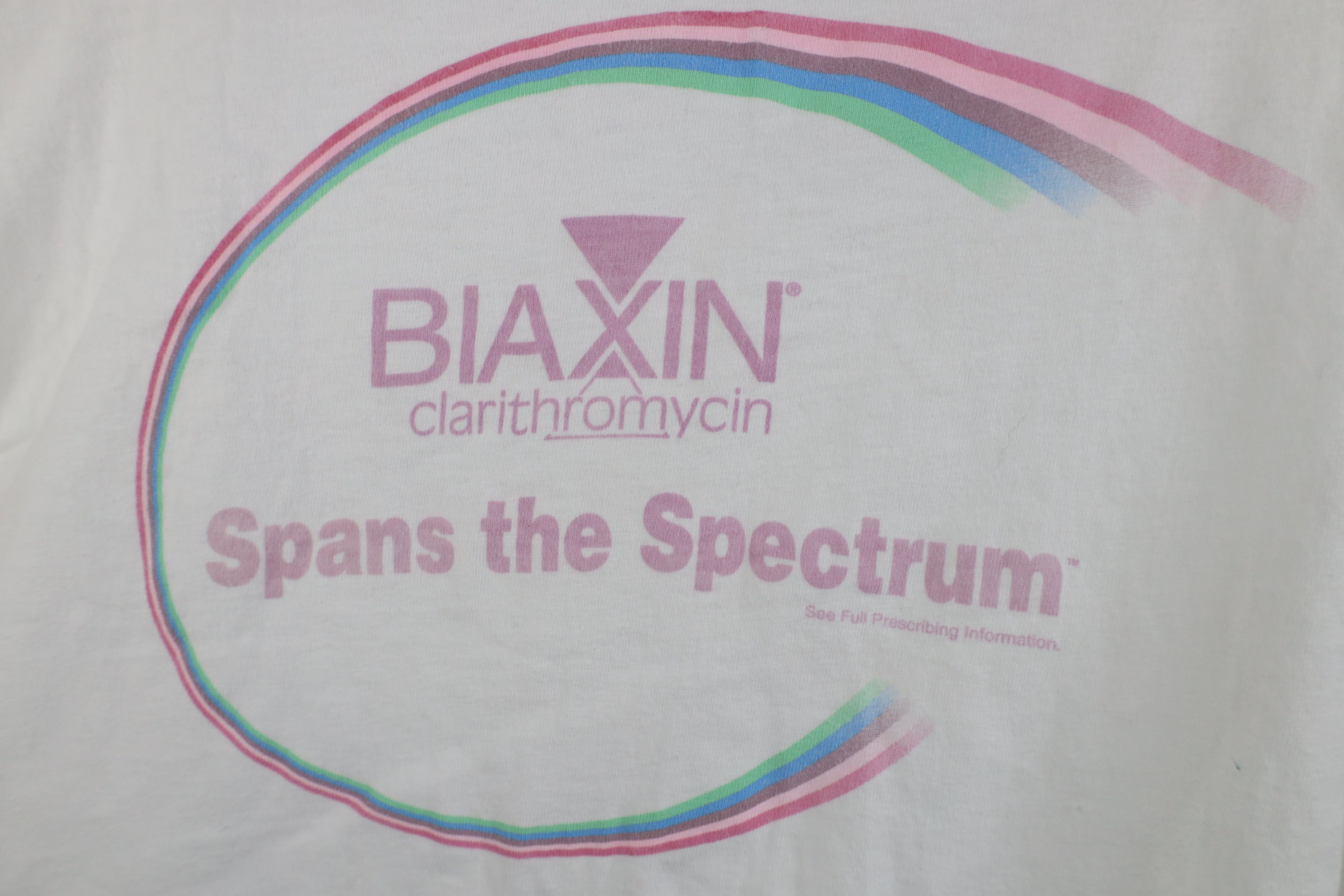 Vintage Vintage 90s Clarithromycin Short Sleeve T-Shirt White USA Size US XL / EU 56 / 4 - 9 Thumbnail
