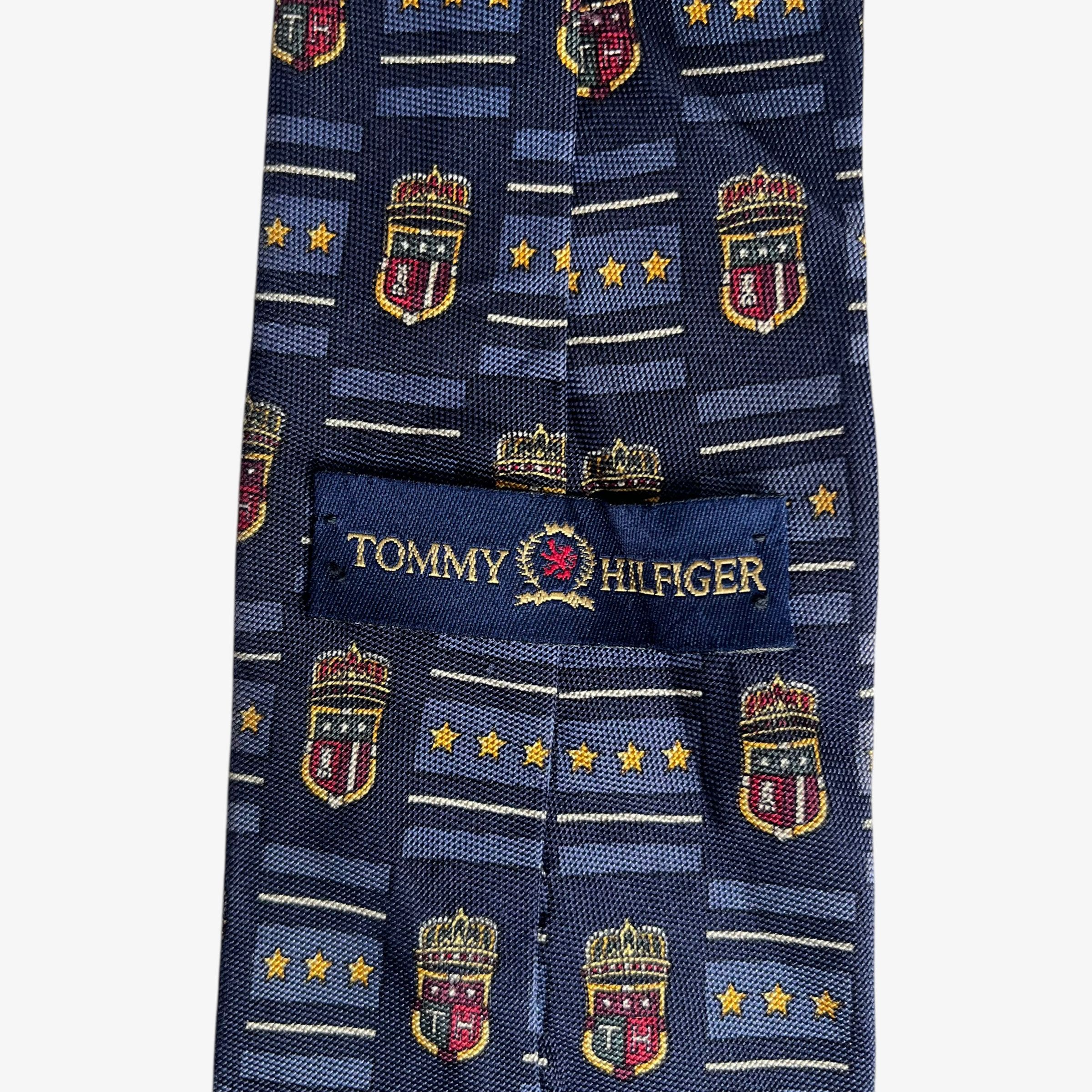 Tommy Hilfiger Vintage 90s Tommy Hilfiger Geometric Crest & Star Silk Tie Size ONE SIZE - 2 Thumbnail