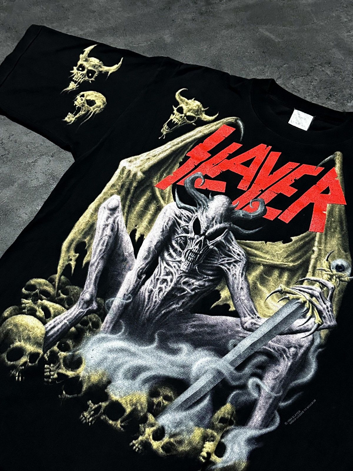 Band Tees 🔥RARE🔥Vintage 90s Slayer demon sword Size US XL / EU 56 / 4 - 2 Thumbnail