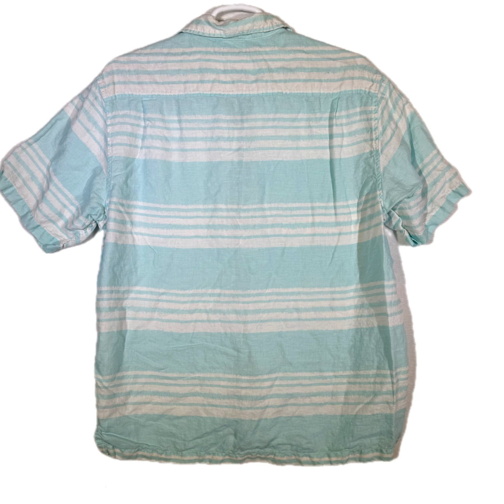 Vintage Caribbean Shirt XL Light Blue Striped Linen Hawaiian Shirt – 100% Linen, Button-Up, Short Sleeve, Casual Beach, Men’s, 42" Chest, 31" Length Size US XL / EU 56 / 4 - 2 Thumbnail