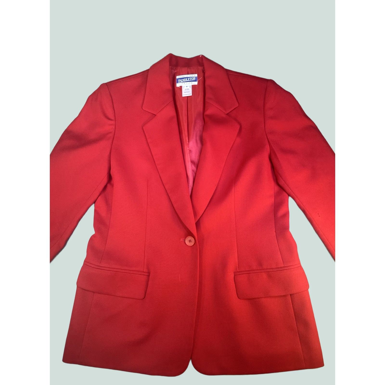 Pendleton VINTAGE Pendleton Blazer Red Wool Jacket Women’s Petite 6 Made USA Career Blazer Wool Red 6P Womens USA Career Size M / US 6-8 / IT 42-44 - 1 Thumbnail