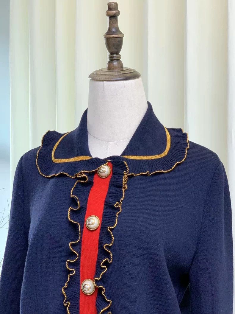 Gucci Gucci Gold edge logo button knitted jacket 2501-Nextarrow Size US L / EU 52-54 / 3 - 2 Thumbnail
