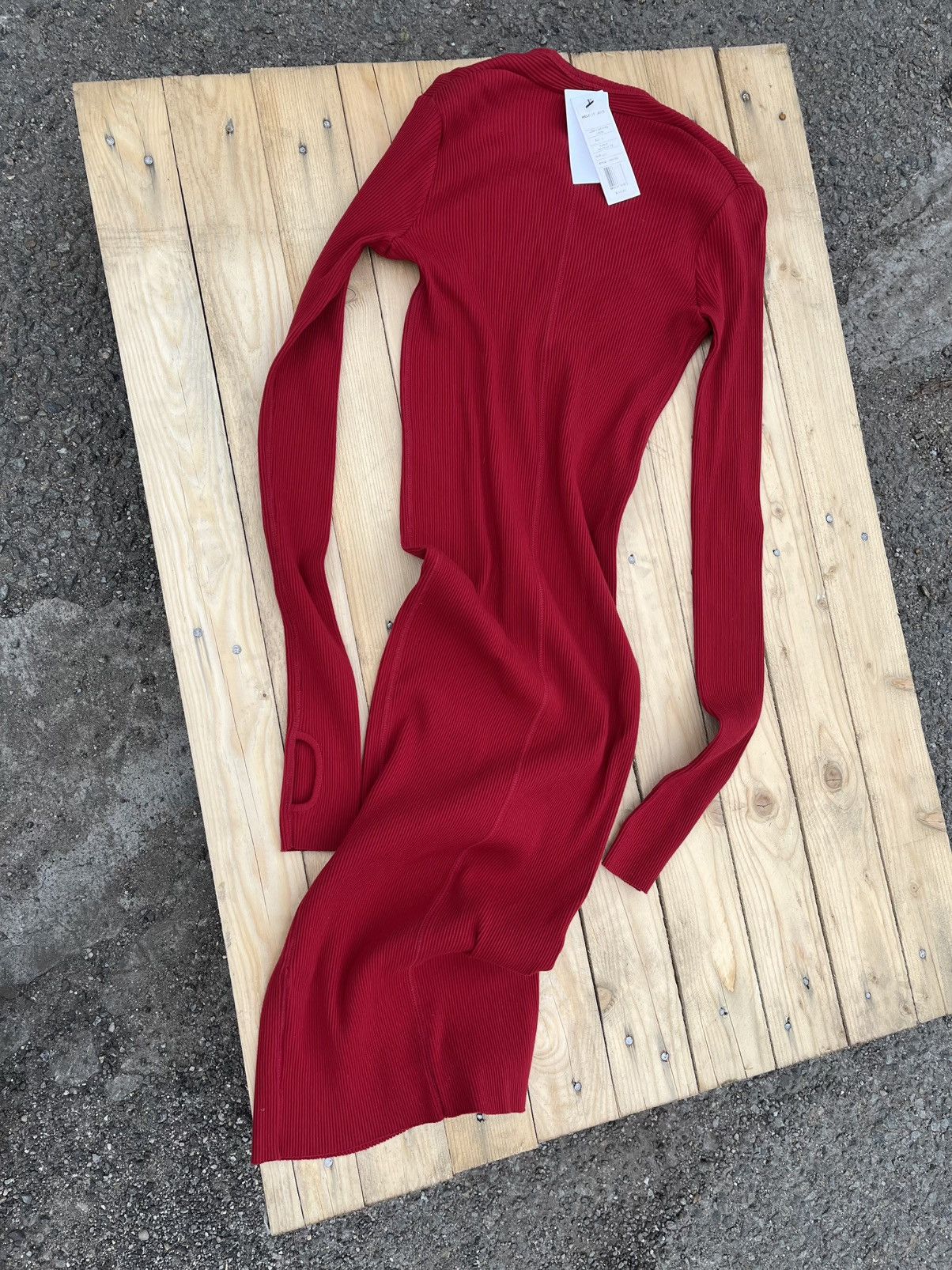 Helmut Lang HELMUT LANG RED RIBBED MAXI DRESS Size S / US 4 / IT 40 - 2 Thumbnail