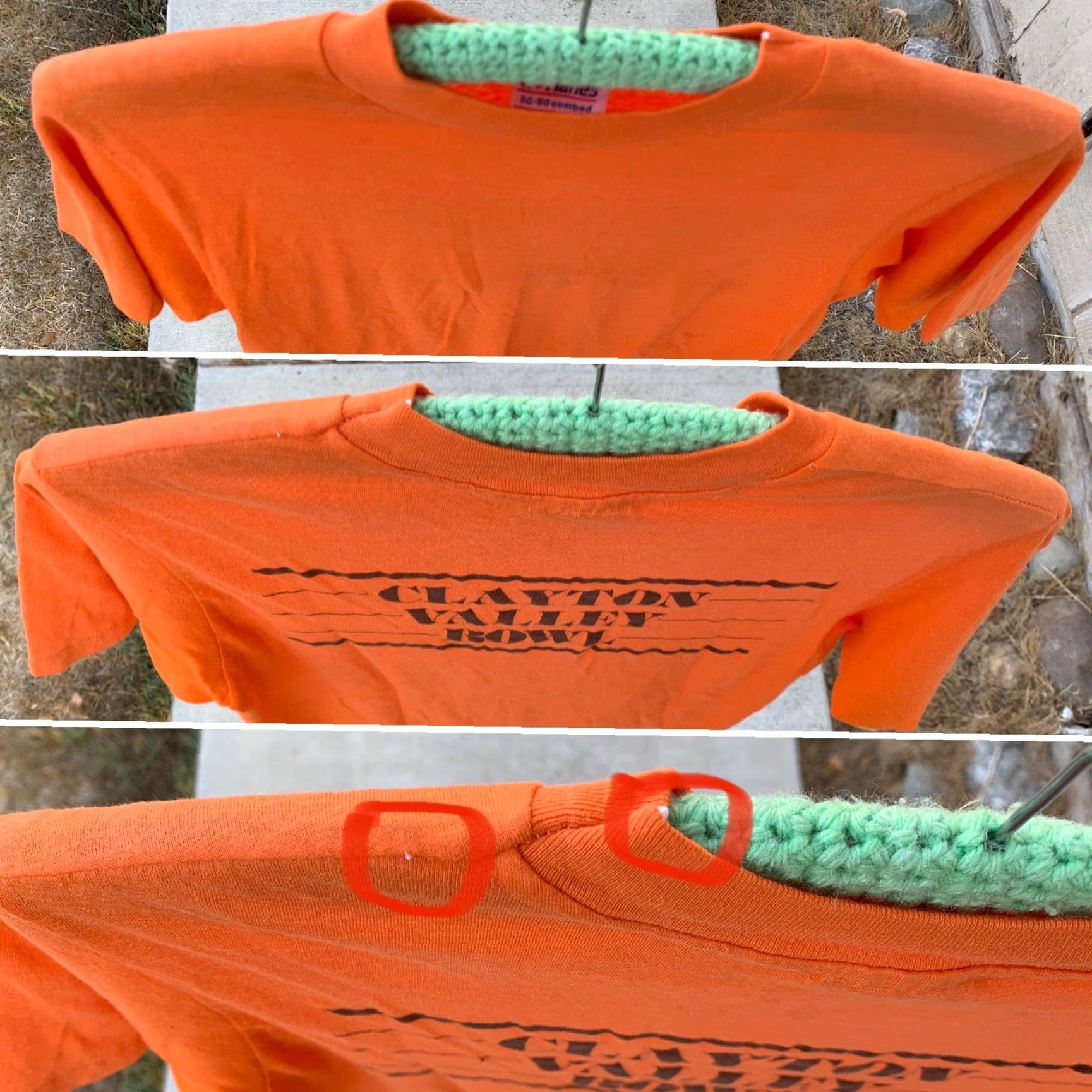Hanes VINTAGE Hanes T-Shirt Men Orange 50/50 Clayton Valley Bowl Back Graphic Crew Neck Short Sleeve Size M Size US M / EU 48-50 / 2 - 5 Thumbnail