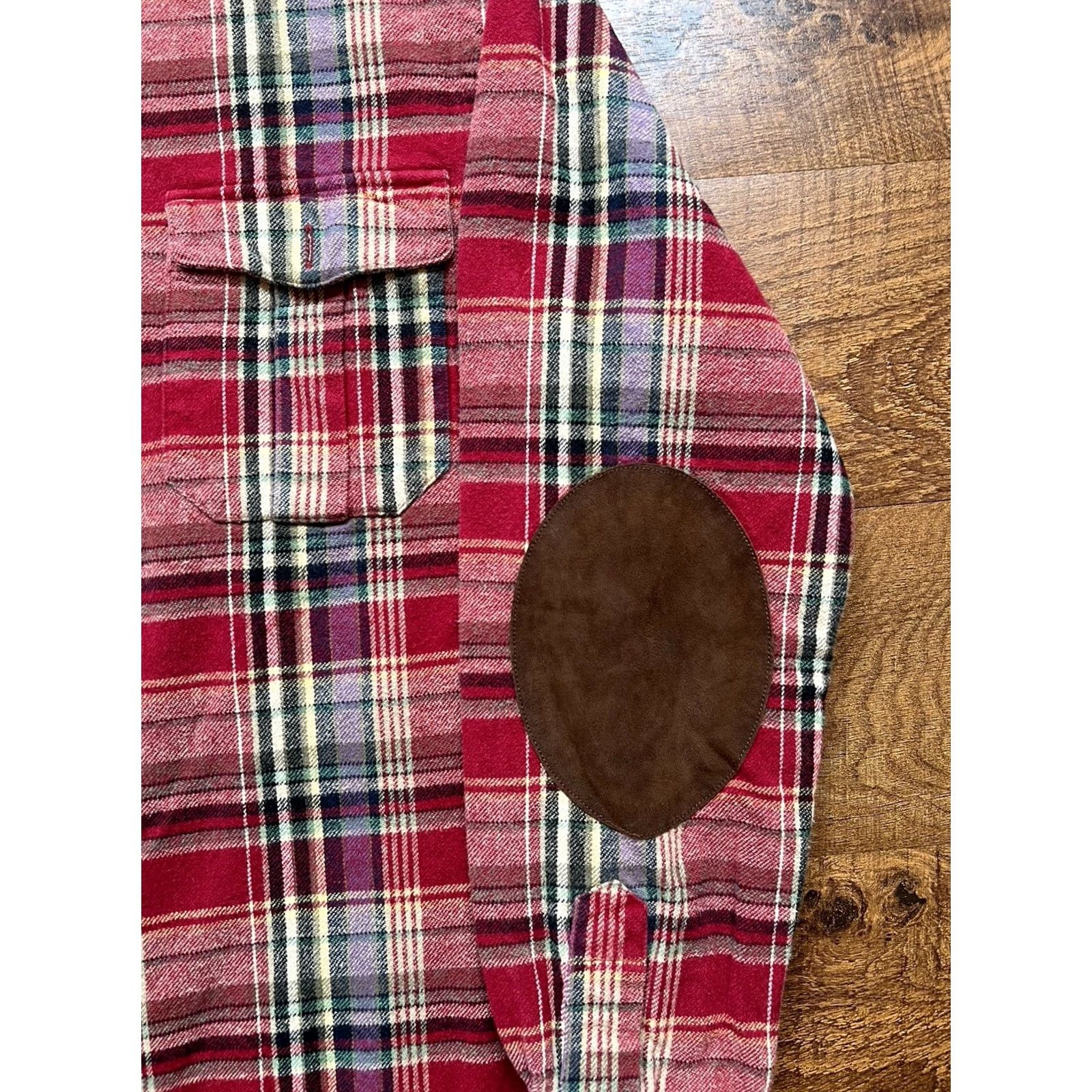 Polo Ralph Lauren Vintage Polo Ralph Lauren Plaid Flannel Shirt - Medium - Suede Elbow Patches Size US M / EU 48-50 / 2 - 3 Thumbnail