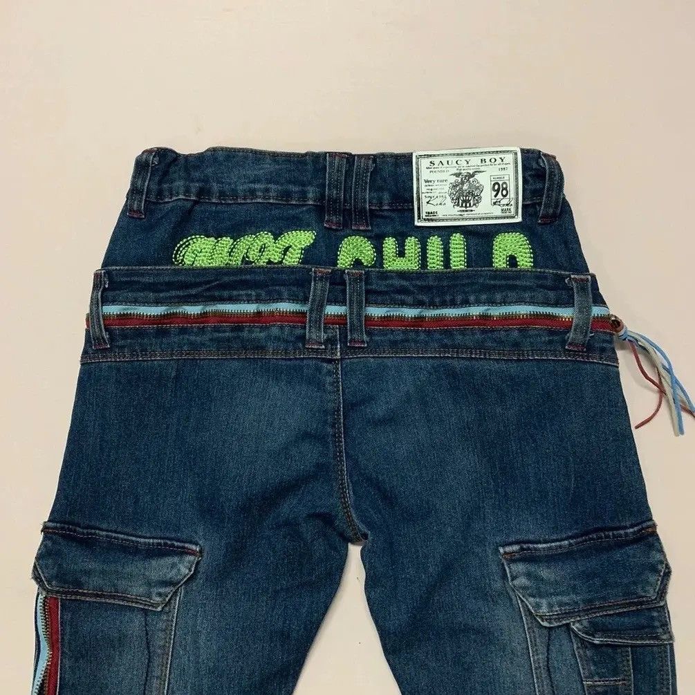 Japanese Brand 💥 RARE 💥 VINTAGE SAUCY BOT JEANS DOUBLE WAIST EMBROIDERY Size US 27 - 7 Thumbnail