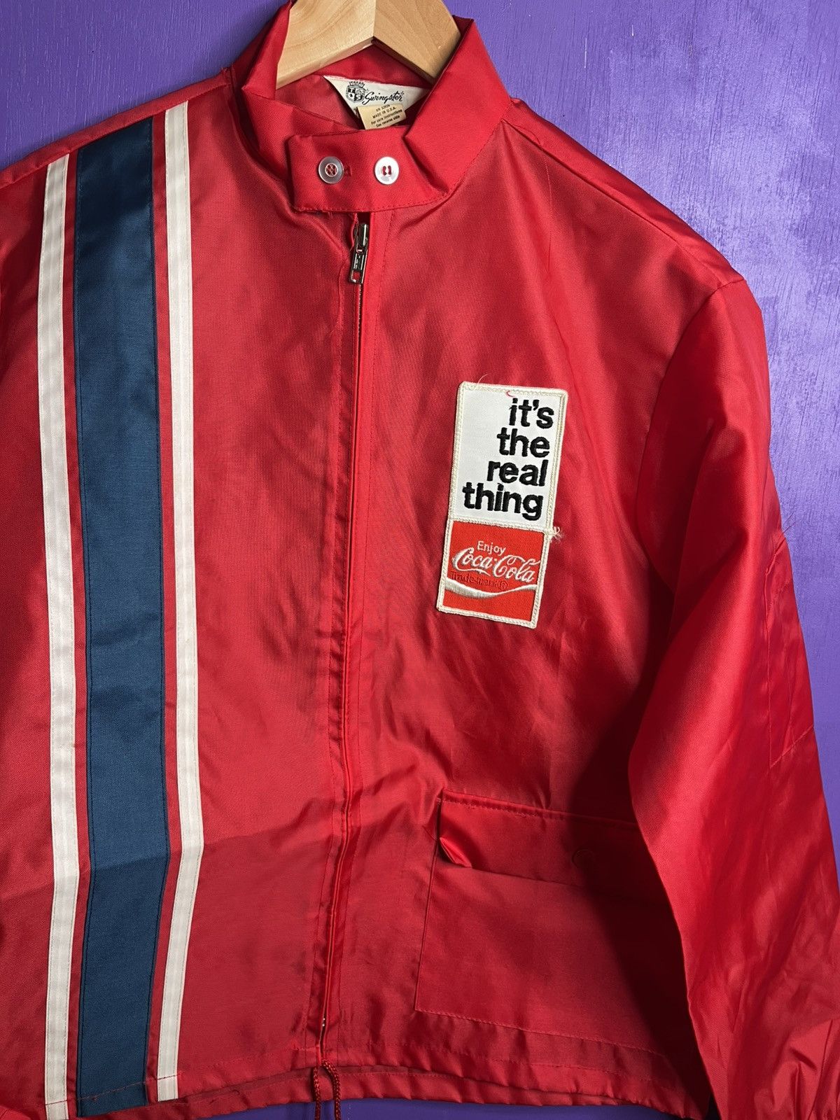 Coca Cola × Vintage Vintage 70s Coca-cola swingster racing stripe jacket Size US M / EU 48-50 / 2 - 3 Thumbnail