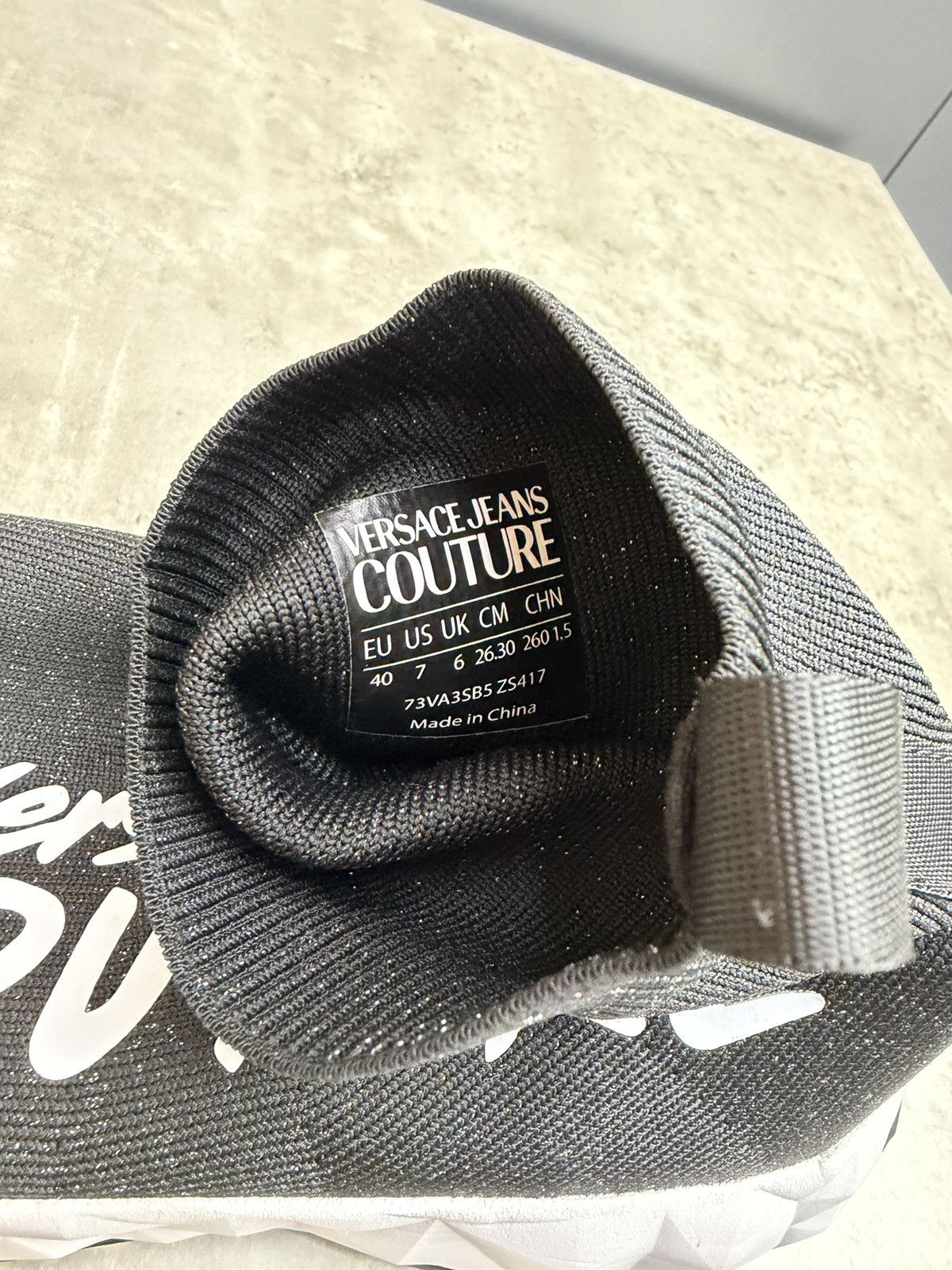 Versace Jeans Couture Versace Jeans Couture Sock Sneakers Black Logo Knit Size 40 Size US 10 / IT 40 - 9 Thumbnail