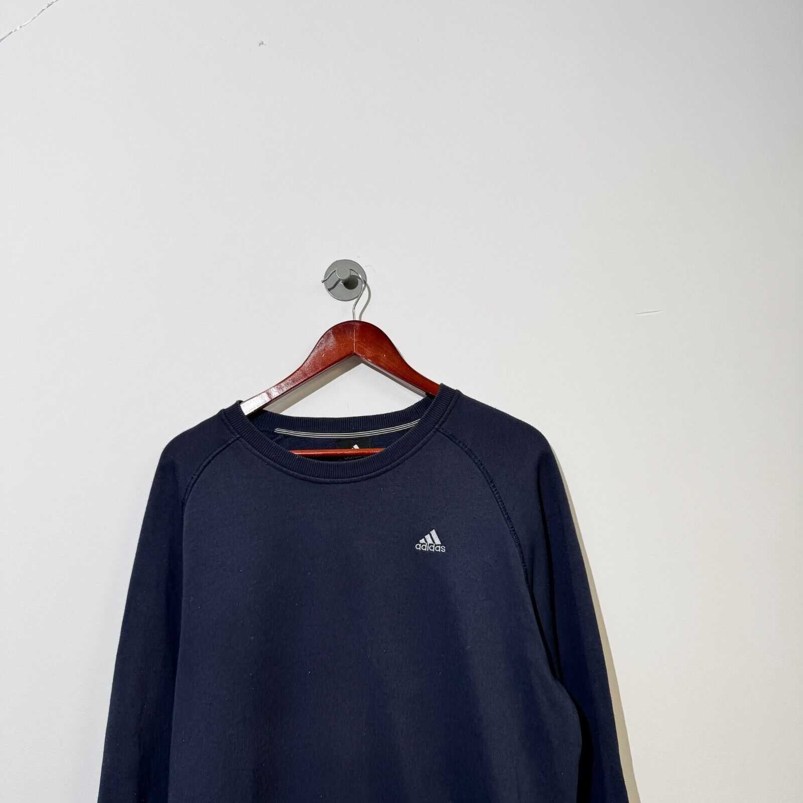 Adidas × Vintage Vintage Adidas Unisex Navy Blue Cotton Crewneck Size M Size US M / EU 48-50 / 2 - 2 Thumbnail