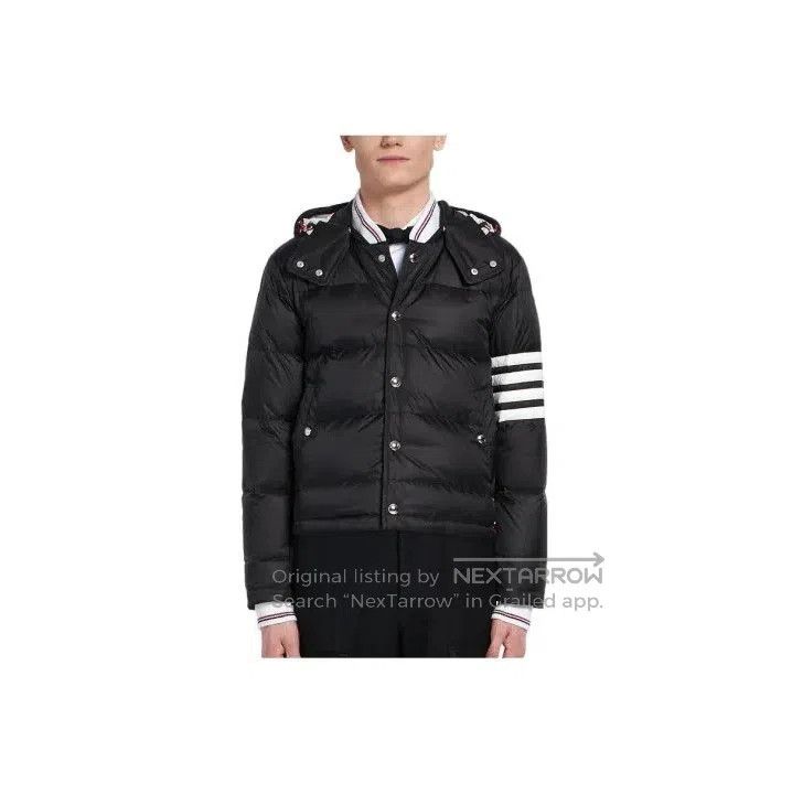 Thom Browne Thom Browne Black Nylon Flight Jacket for Men. Size US L / EU 52-54 / 3 - 1 Thumbnail