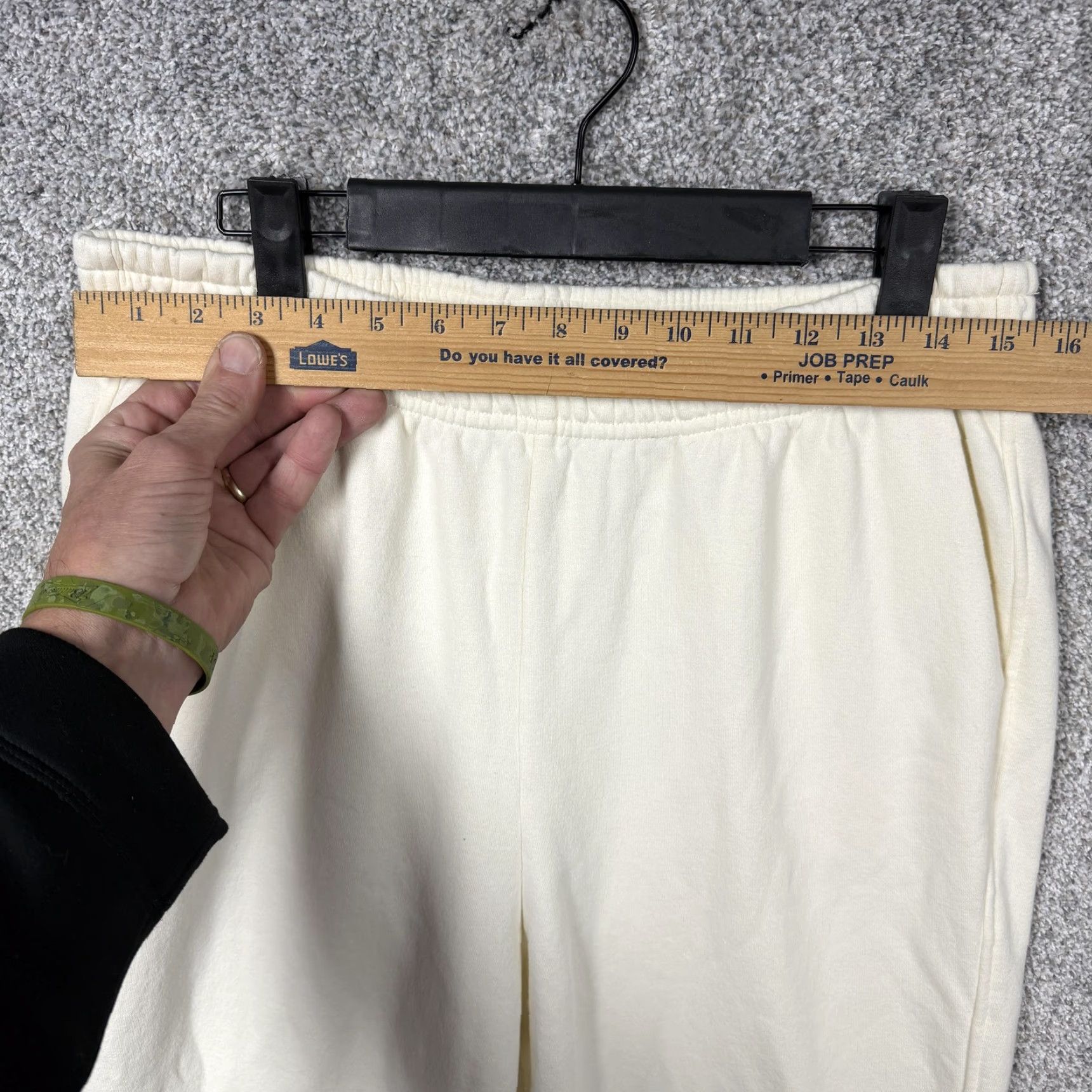 Vintage CALIA Sweatpants Womens L White Fleece Pockets Elastic Waist Lounge Yoga Gym & Training Contour Tapered Hemes 26.5in Size 36" / US 14 / IT 50 - 2 Thumbnail