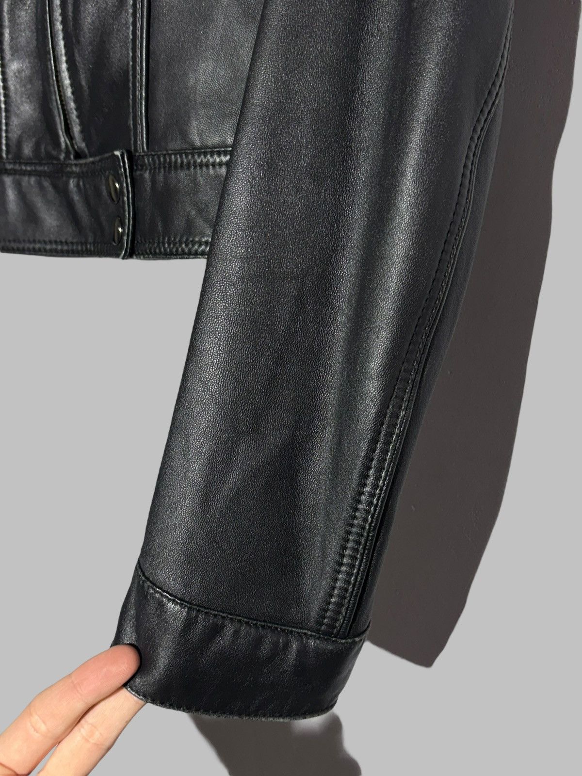 Bcbgmaxazria Bcbgmaxazria Black Leather Moto Jacket Rick Owens Biker Vibe Size M / US 6-8 / IT 42-44 - 5 Thumbnail