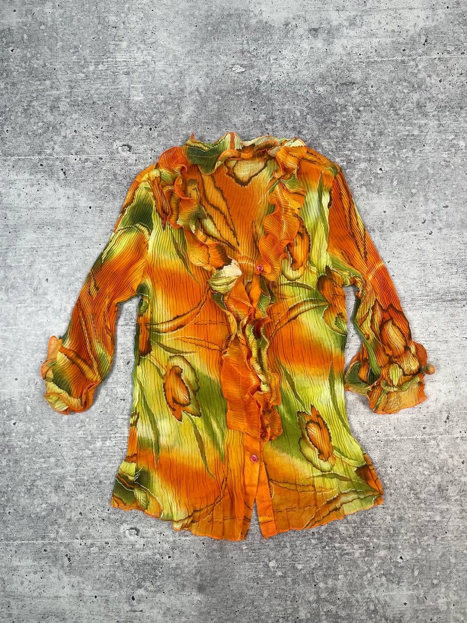 Hysteric Glamour Vintage 00s Jean Paul Gaultier Style Pleats Floral Top Y2K Size S / US 4 / IT 40 - 1 Thumbnail