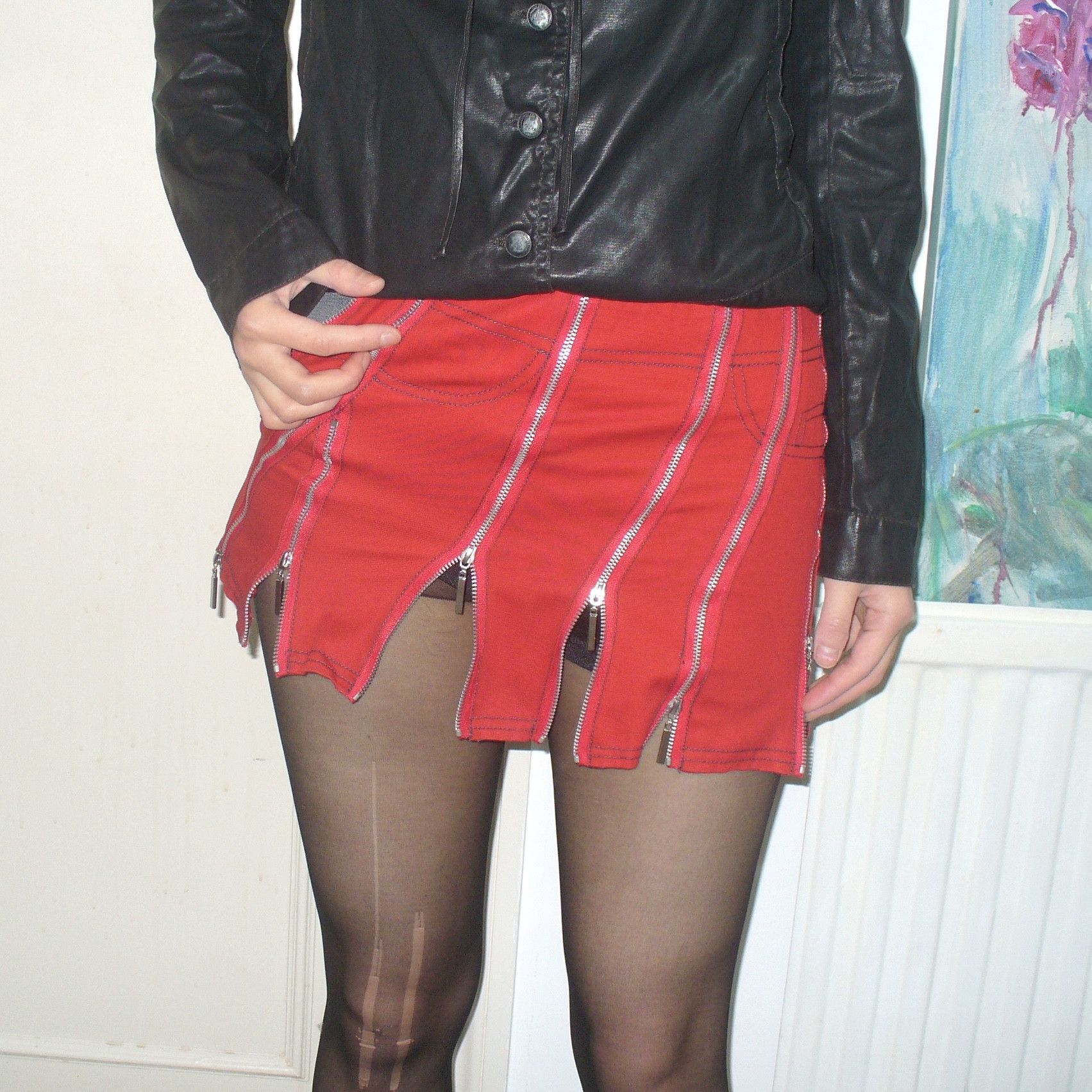 Other Indie designer cyberpunk Gyaru style red skirt Size 25" / US 0 / IT 36 - 2 Thumbnail