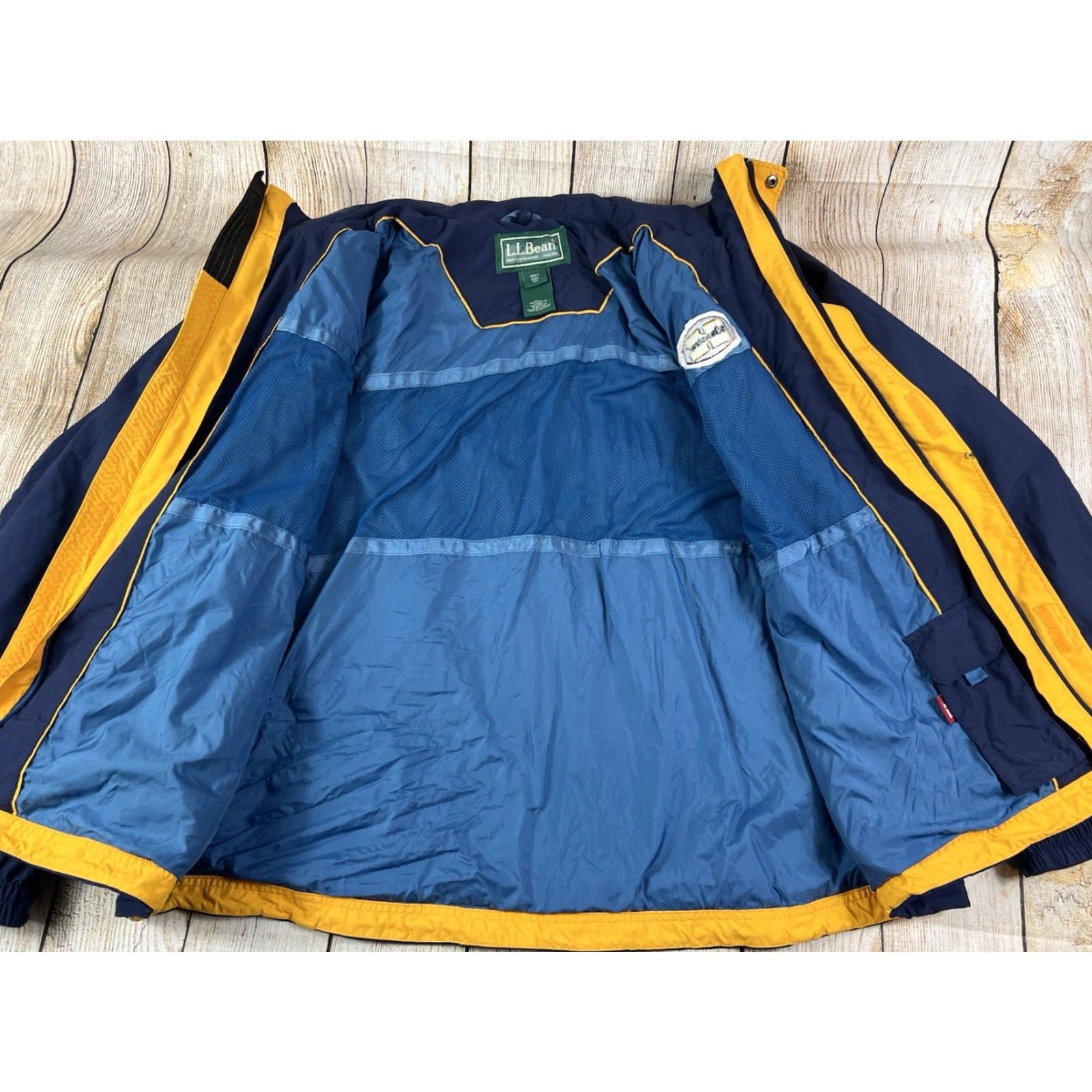 Vintage Mens L.L. Bean Jacket 2XL Blue Nylon Lined Full Zip Hooded Windbreaker Pockets Kienstra Logo Size US XXL / EU 58 / 5 - 3 Thumbnail