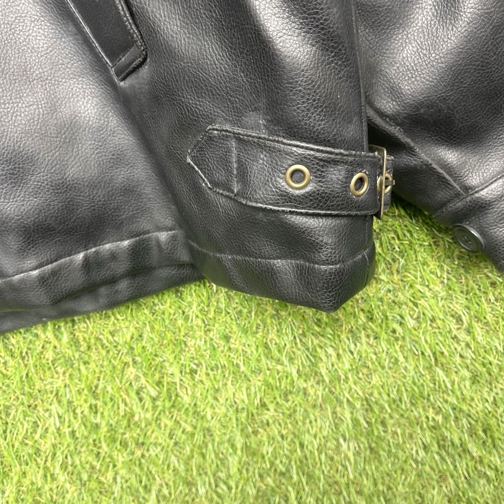 Vintage Whispering Smith Leather Jacket Mens XL Zip Faux Motorcycle Biker Size US XL / EU 56 / 4 - 6 Thumbnail