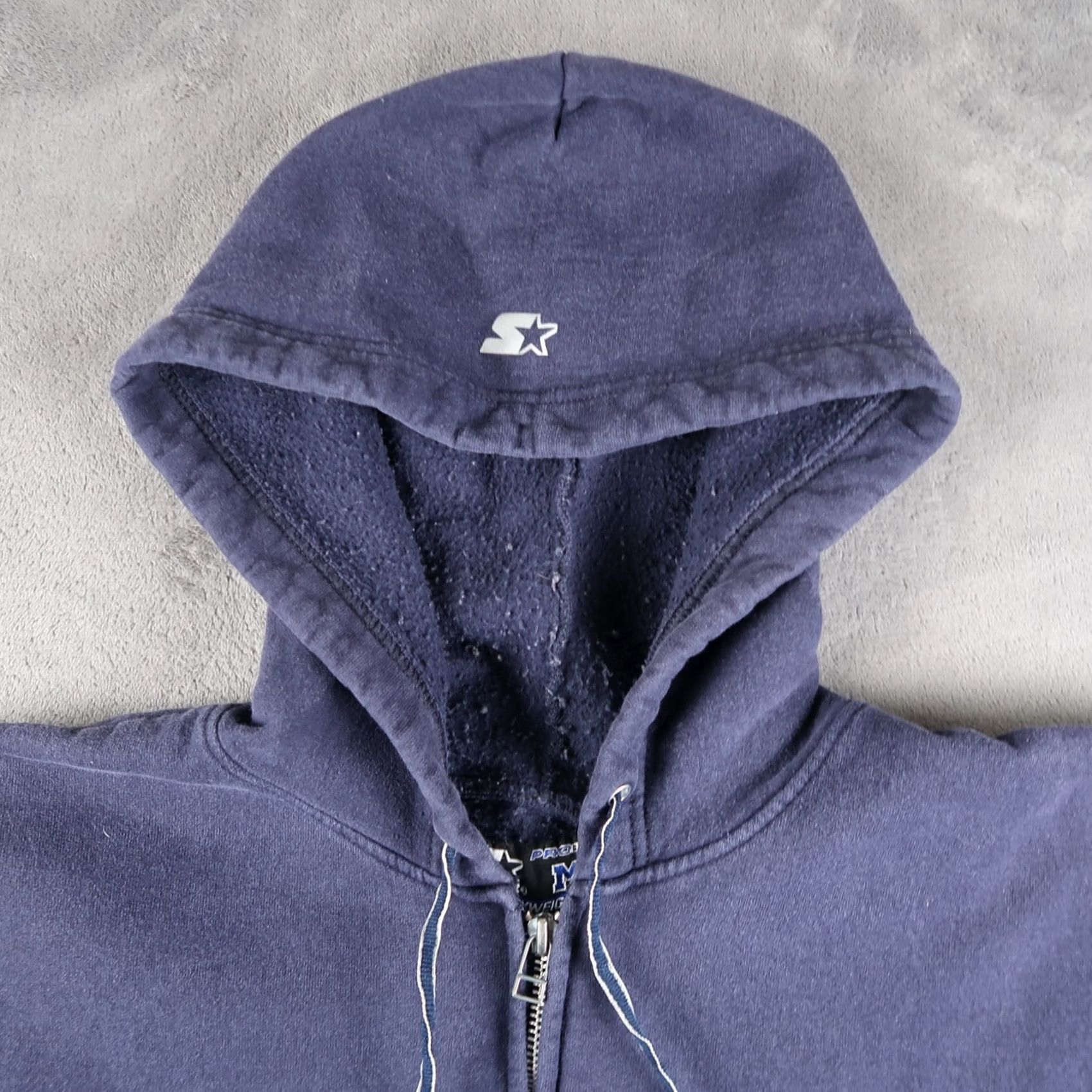 Starter VINTAGE Starter Hoodie M Blue 90s Sports Full Zip Logo Crew Neck Men Size US M / EU 48-50 / 2 - 4 Thumbnail