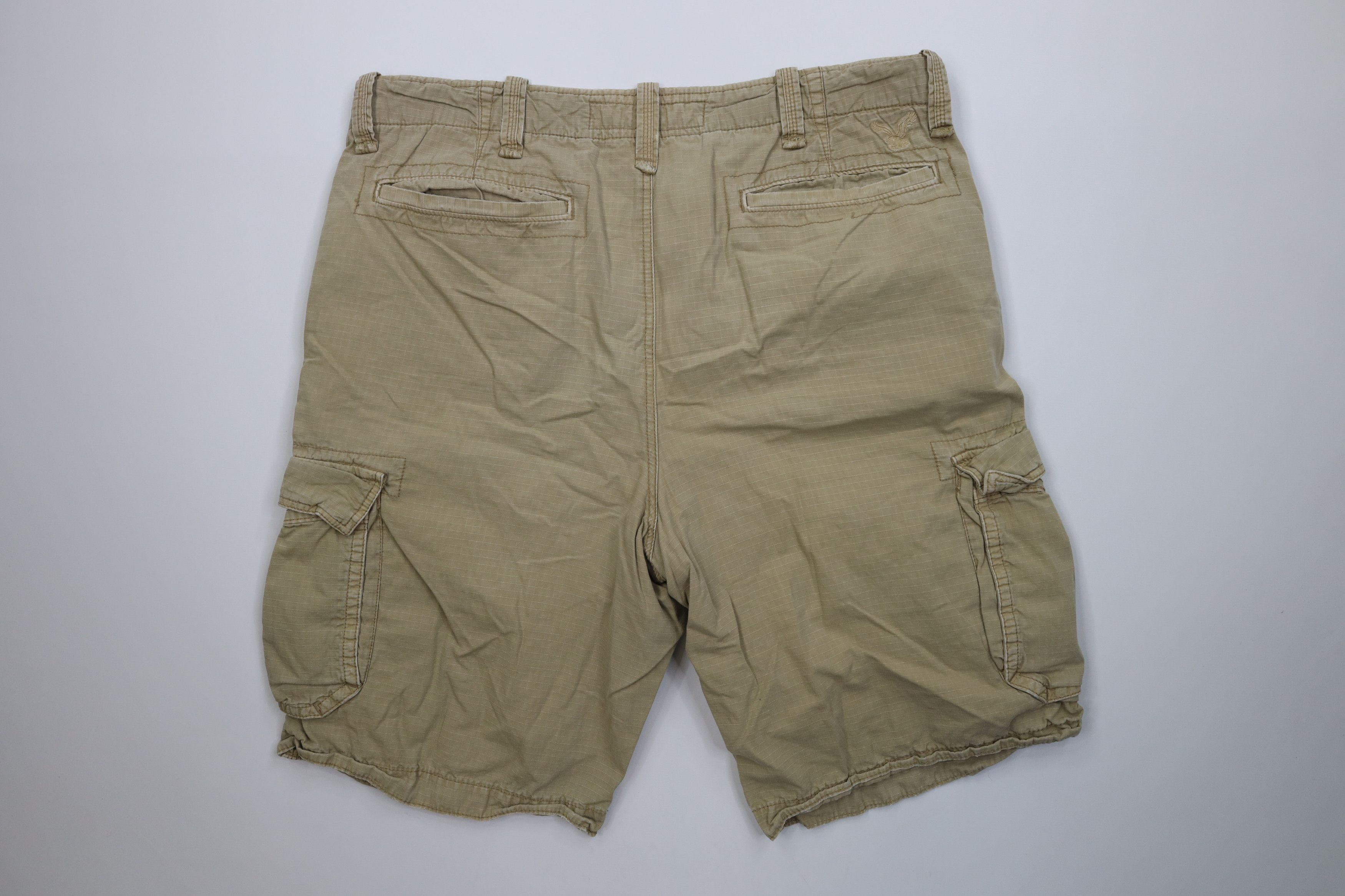 American Eagle Outfitters Vintage Y2K American Eagle Ripstop Cargo Shorts Beige Brown Size US 38 / EU 54 - 9 Thumbnail