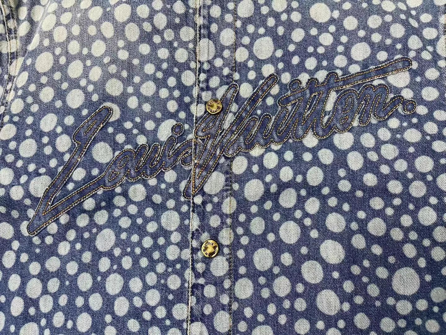 Louis Vuitton LV x Yayoi Kusama Polka Dot Denim Baseball Shirt XS Size US XS / EU 42 / 0 - 2 Thumbnail