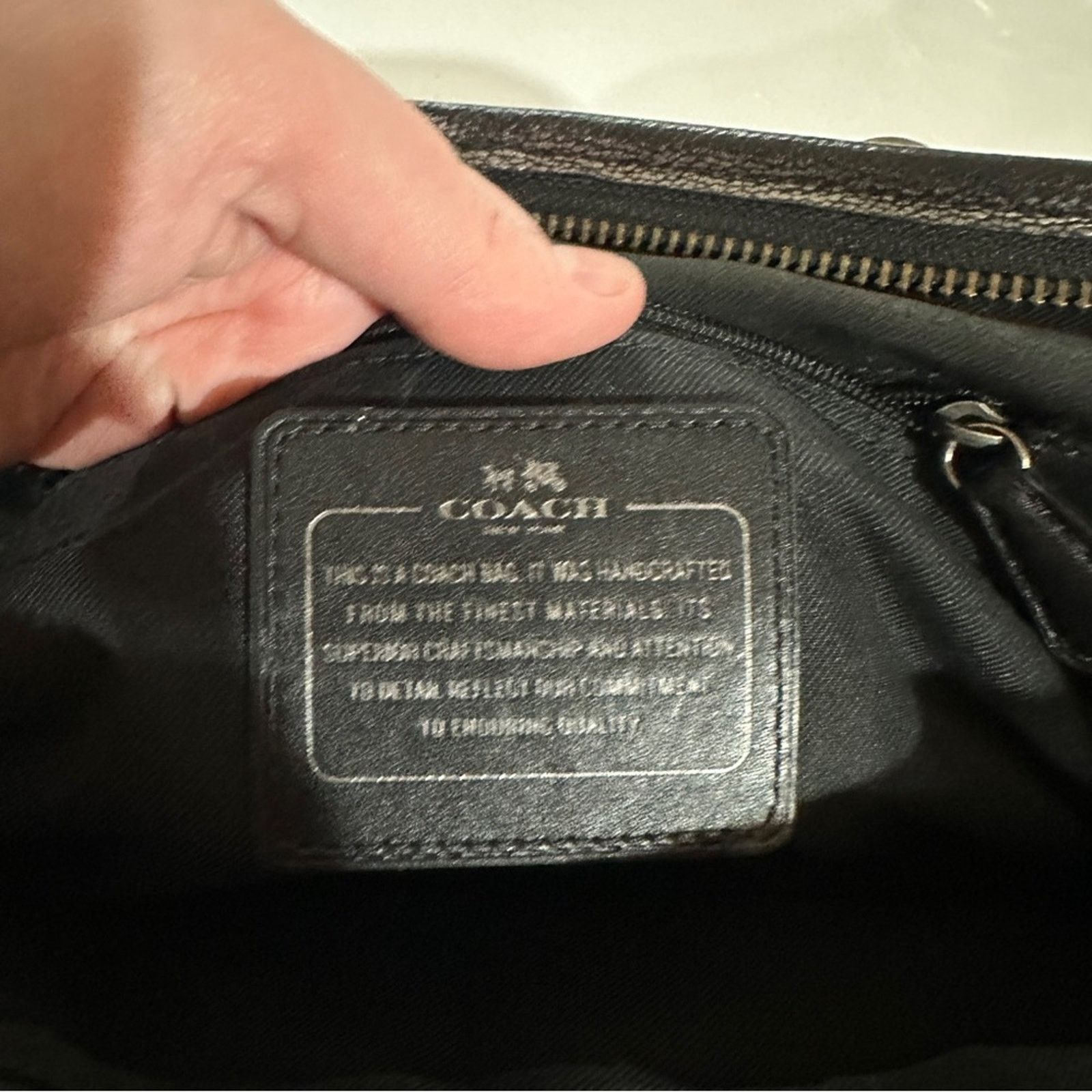 Coach Coach Nolita Gunmetal Leather Metallic Satchel Shoulder Bag Size ONE SIZE - 10 Thumbnail